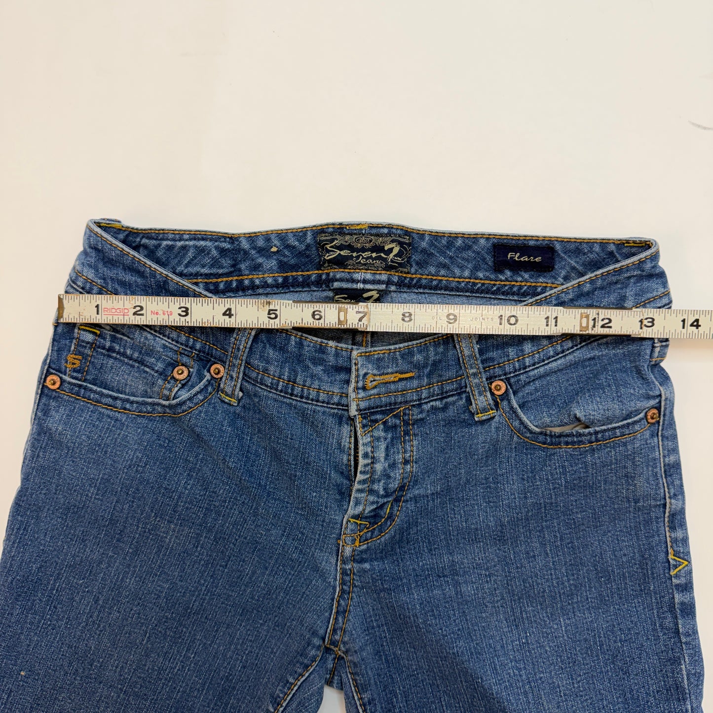 Seven 7 Bootcut Denim Jeans Regular Size 26 RN 109890 Blue Used