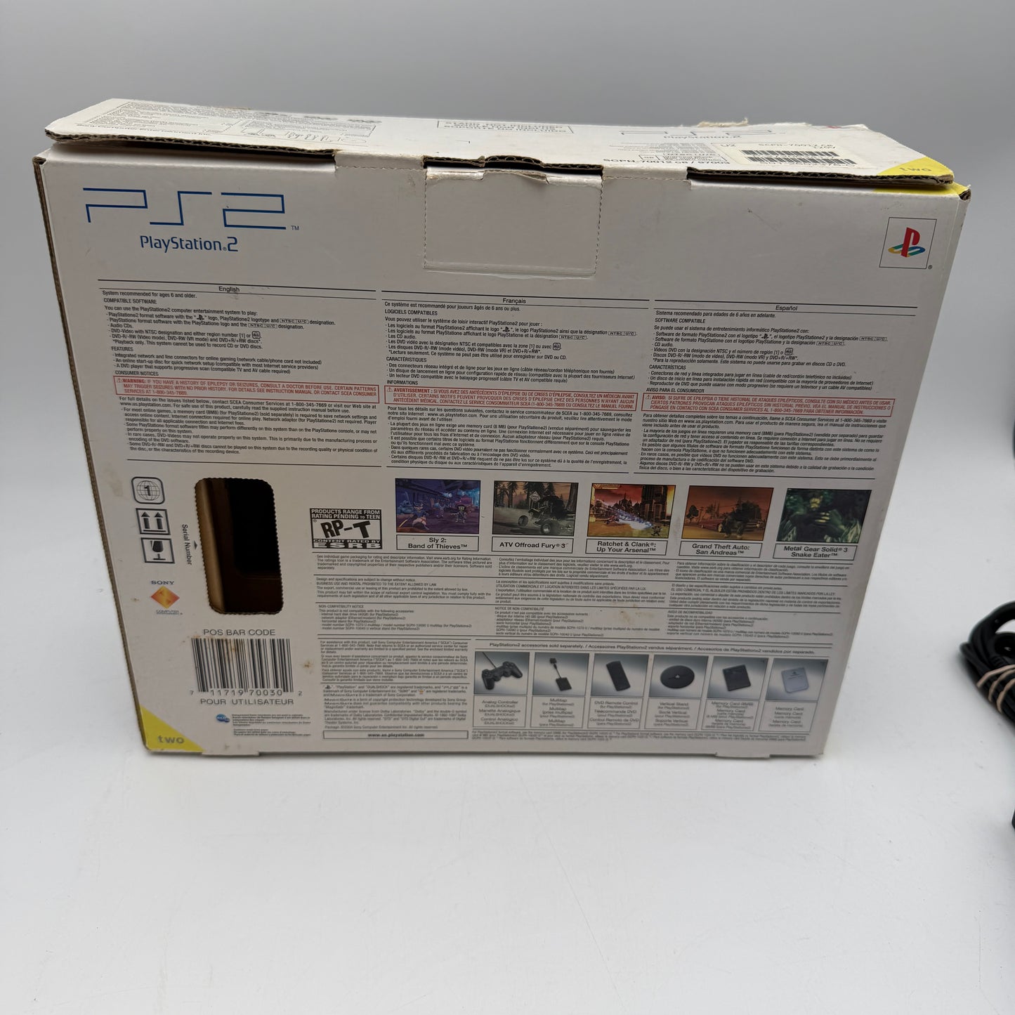 Sony Playstation 2 Slim SPCH-70012 Console Black with Box and Controller