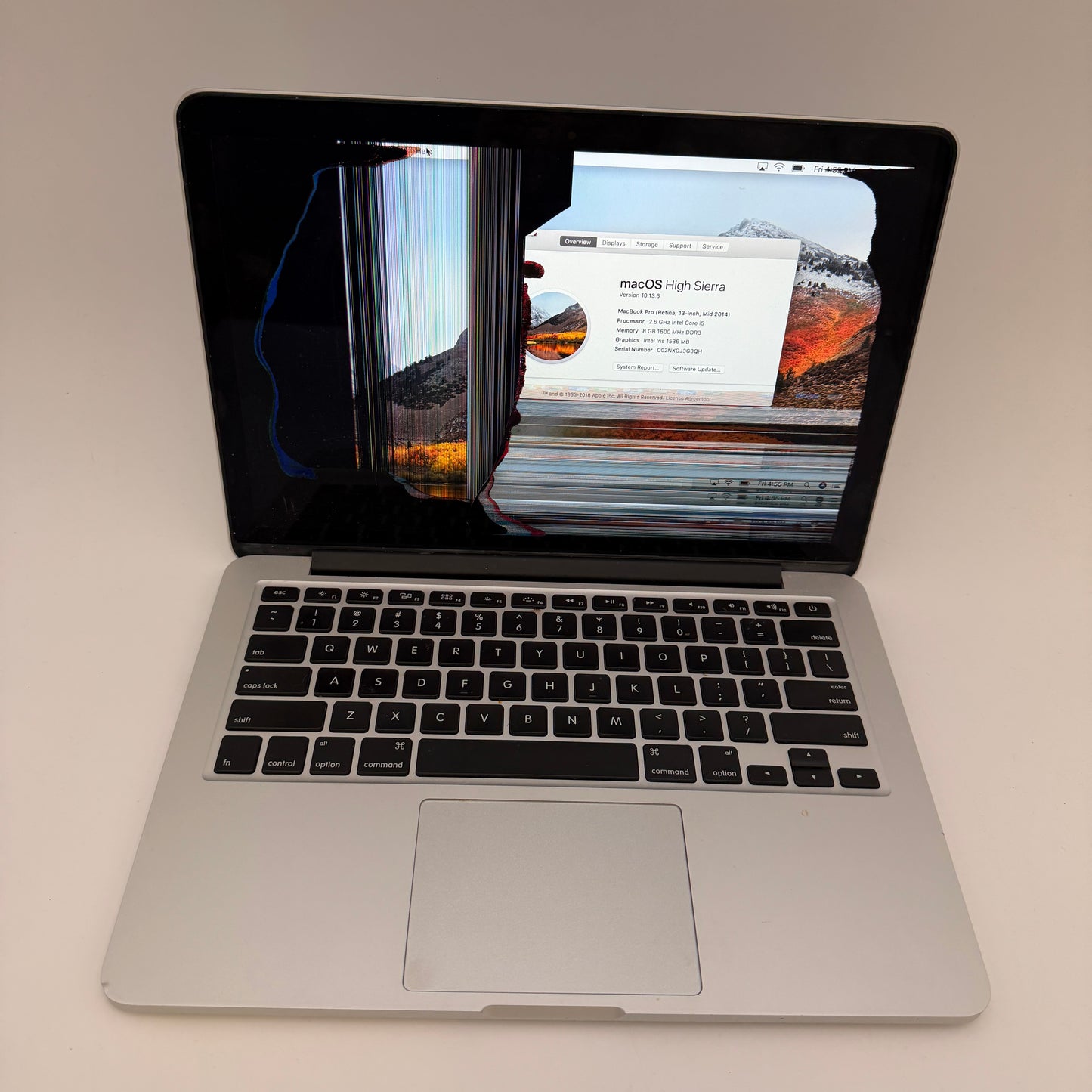 Apple MacBook Pro 13" A1502 2014 Core i5 8GB 128GB Broken Silver