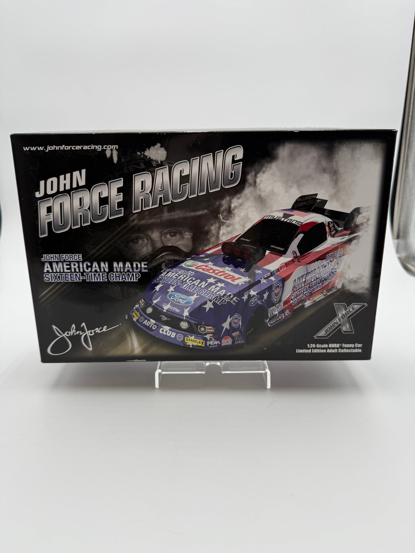 Action Racing 1/24 4x Autographed John Force & Ashley Force Castrol GTX Mustang DieCast - Collectible