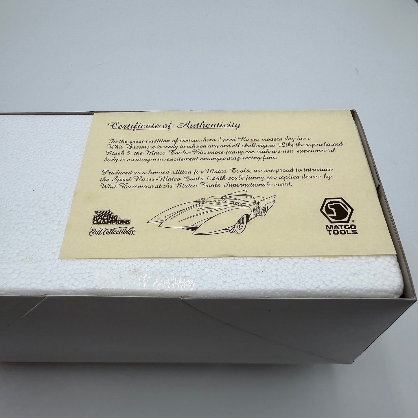 Action Racing 2002 Racing Champions Matco Tools Speed Racer Collectors Club 1:24 Diecast Limited Edition COA