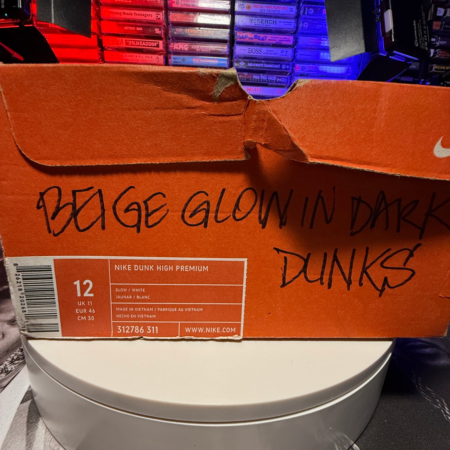 2006 VNDS Nike Dunk High Premium Glow/White 312786-311 Size 12