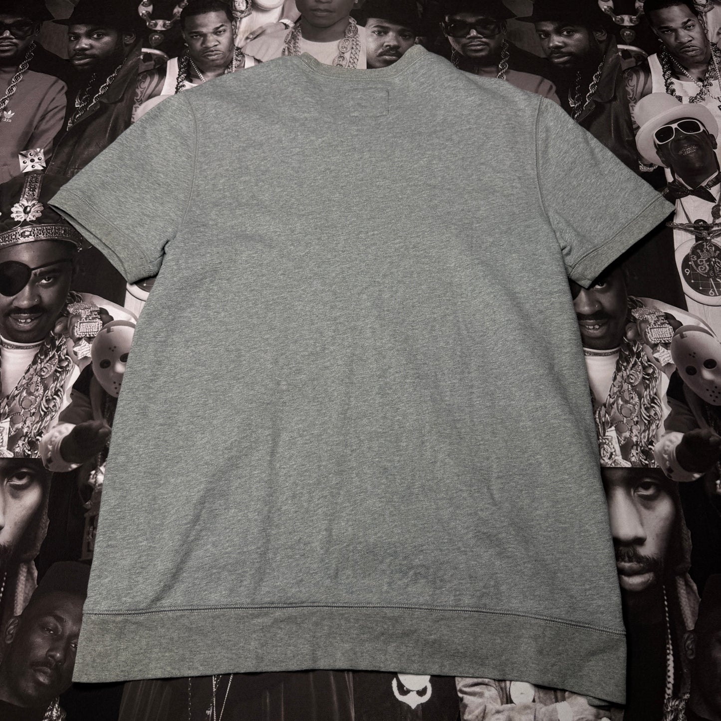 2015 Men's GAP S6 Solid Short Sleeve Tee With Zipper on Sides Heather Grey Large