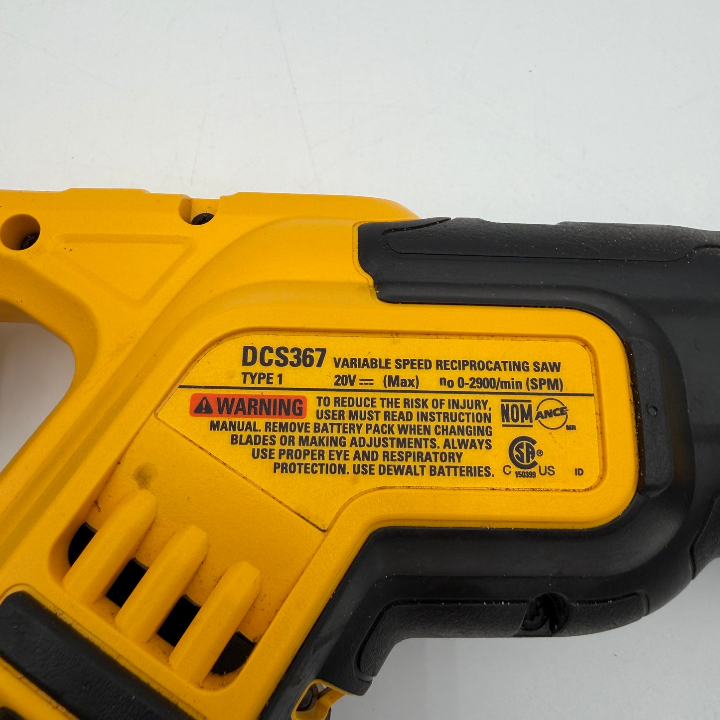 DeWalt DCS367 Variable Speed Reciprocal Saw TOOL ONLY
