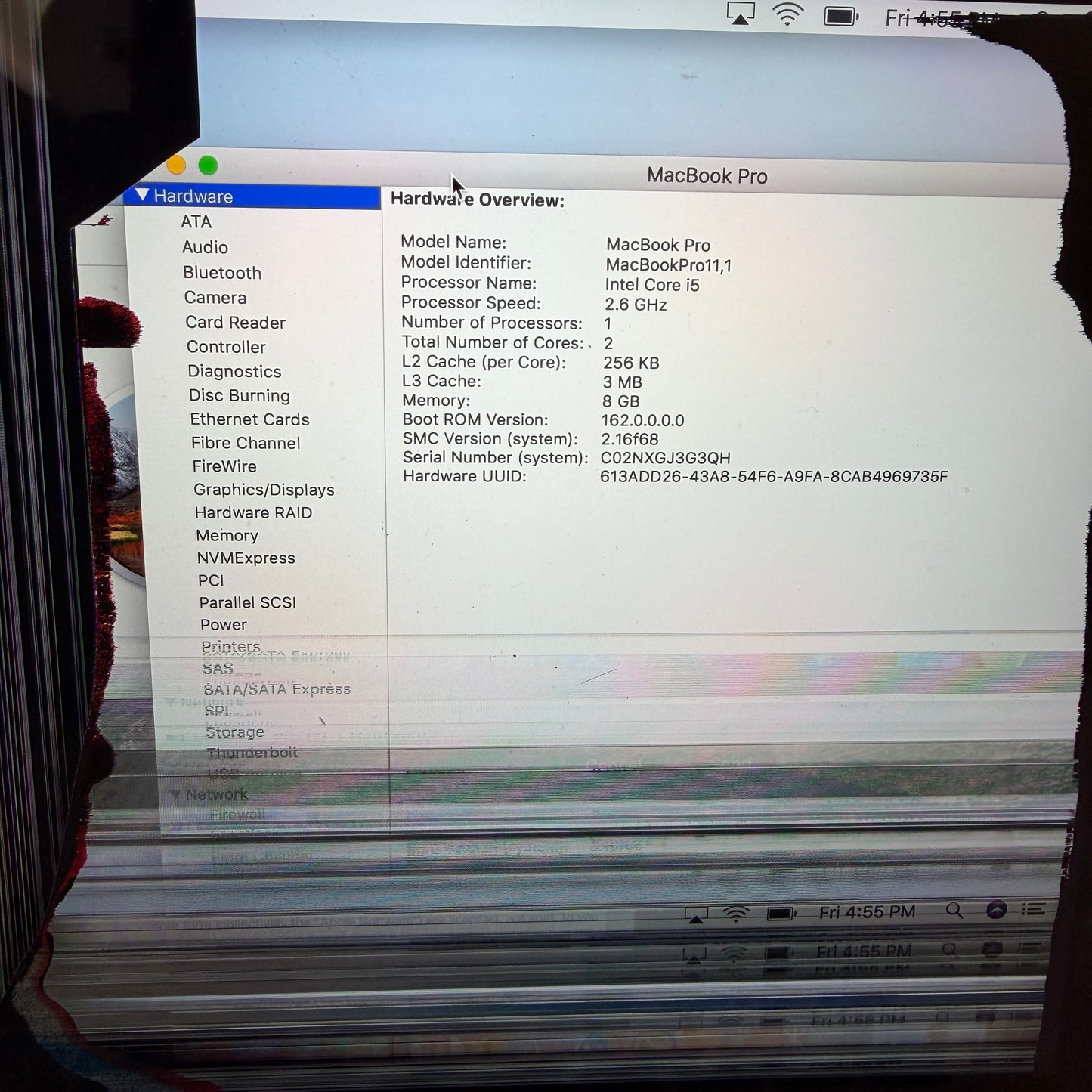 Apple MacBook Pro 13" A1502 2014 Core i5 8GB 128GB Broken Silver
