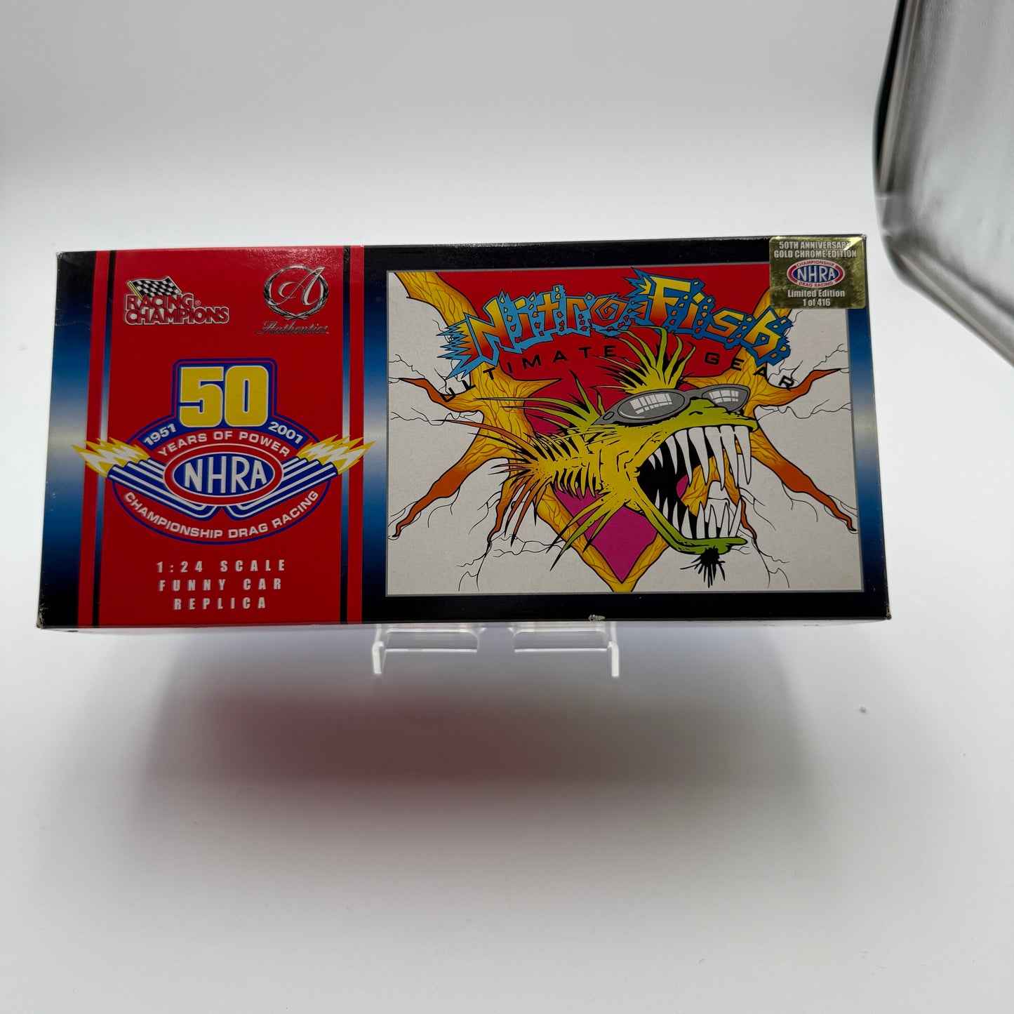 Action Racing 50TH ANNIVERSARY GOLD CHROME NHRA Nitro Fish Funny Car 1:24 Diecast Limited Edition