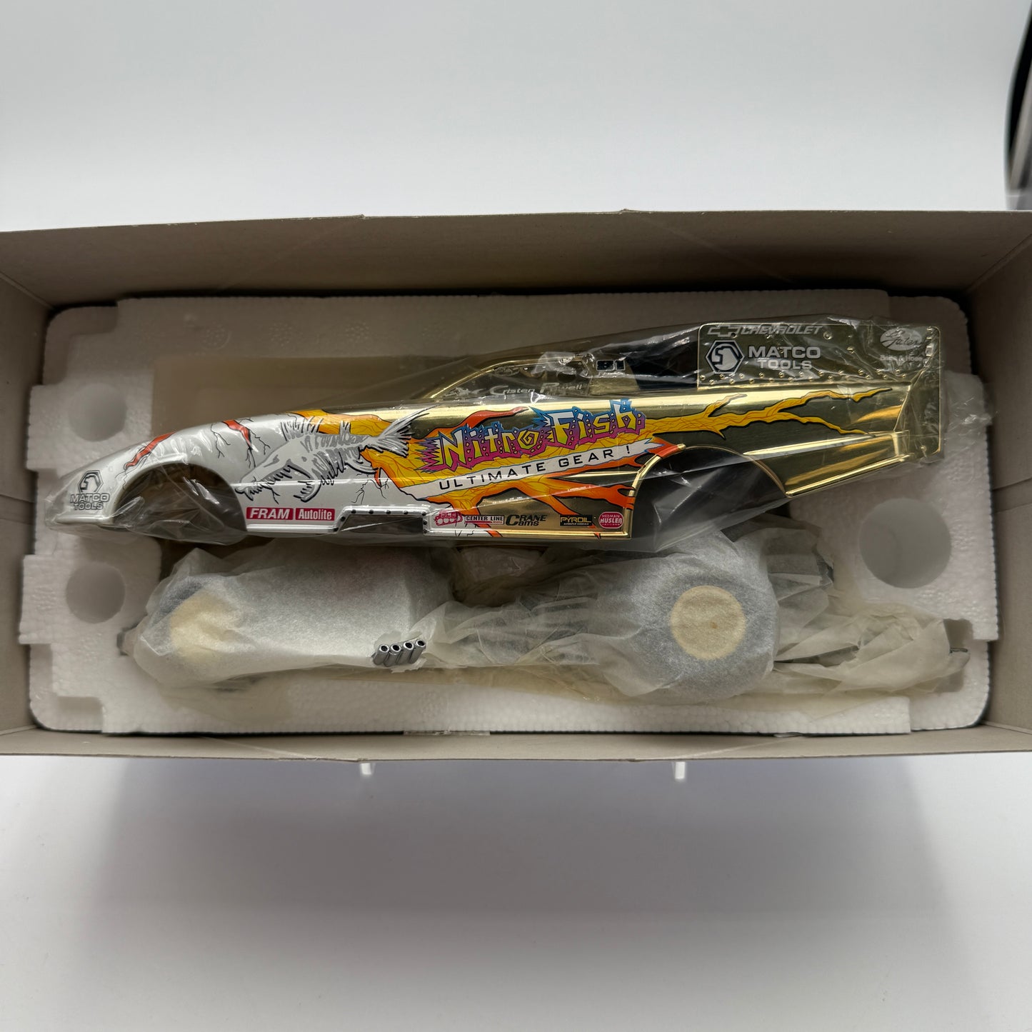 Action Racing 50TH ANNIVERSARY GOLD CHROME NHRA Nitro Fish Funny Car 1:24 Diecast Limited Edition