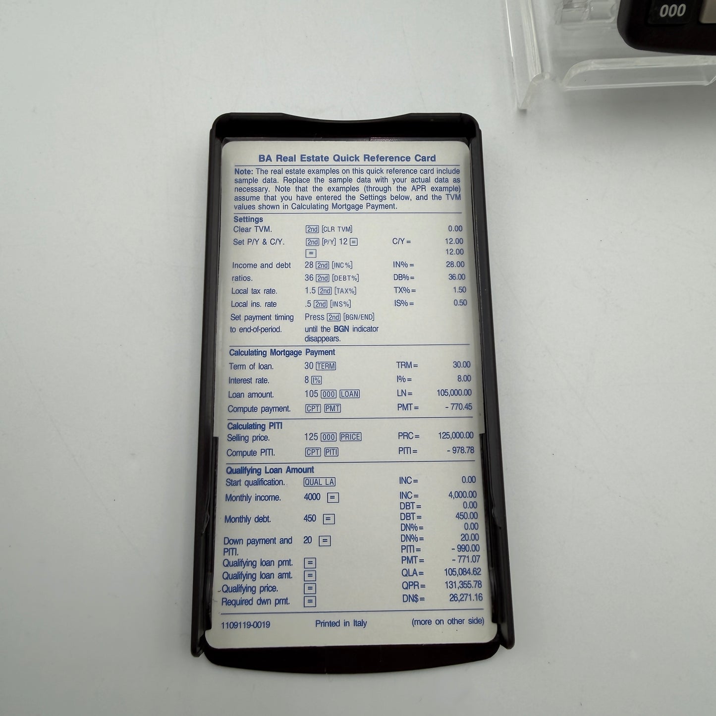 Texas Instruments Vintage TI BA Real Estate Business Calculator - Brown - Used