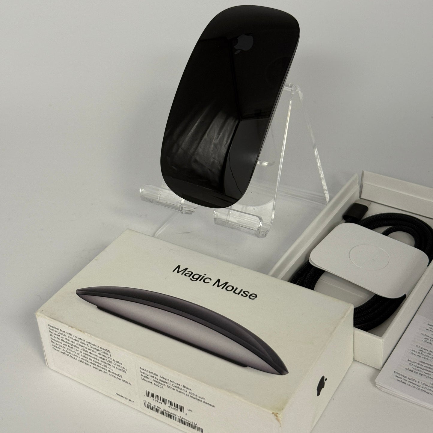 Apple Magic Mouse Black A3204 - Used Condition with Original Box - Free Shipping!