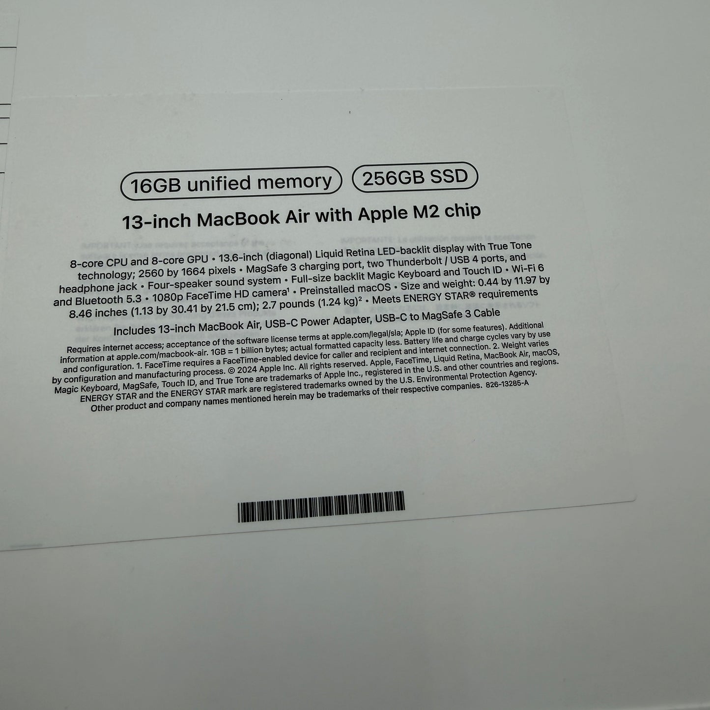 Apple MacBook Air 13-inch M2 A2681 2023 16GB 256GB Midnight 100% Battery