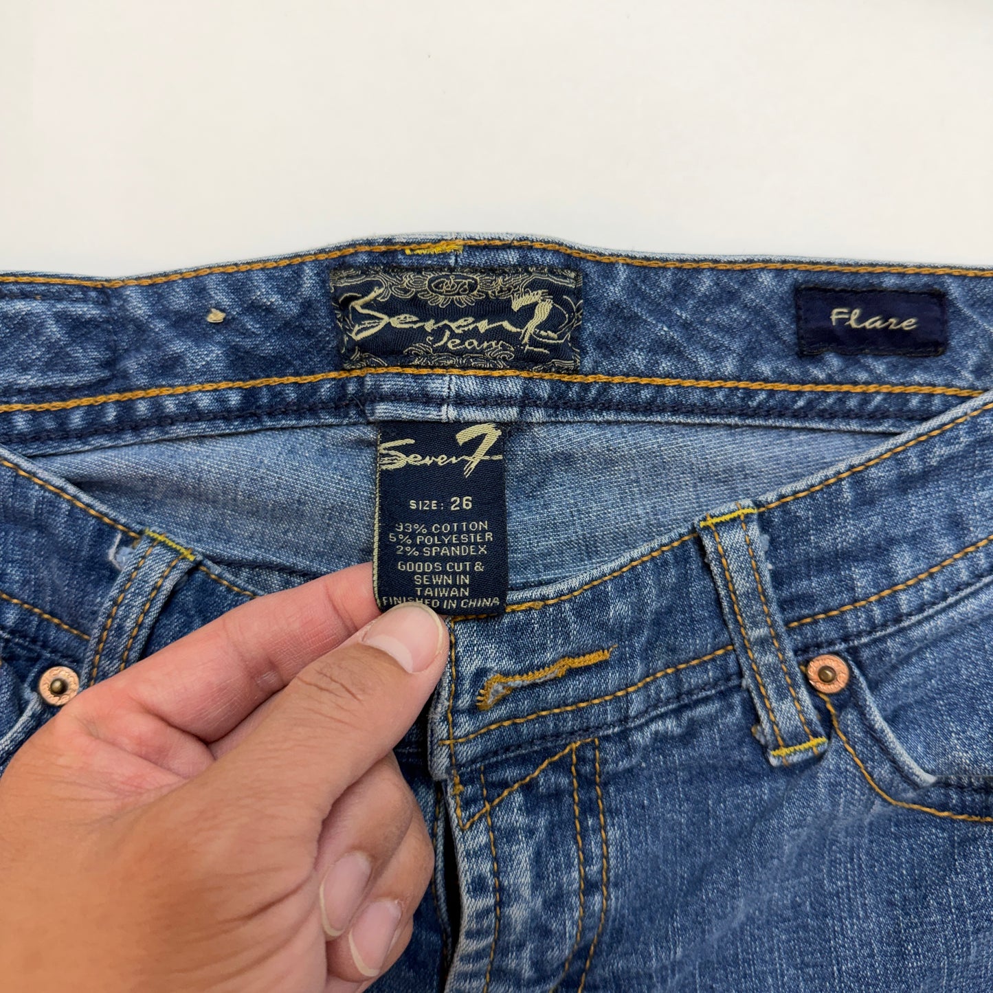 Seven 7 Bootcut Denim Jeans Regular Size 26 RN 109890 Blue Used