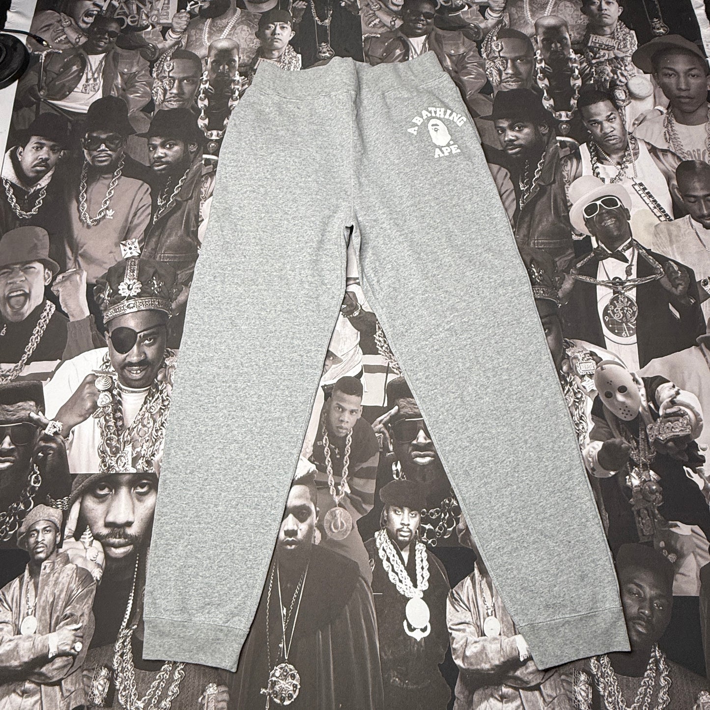A Bathing Ape College Slim Sweat Pant SZ XL Heather Grey