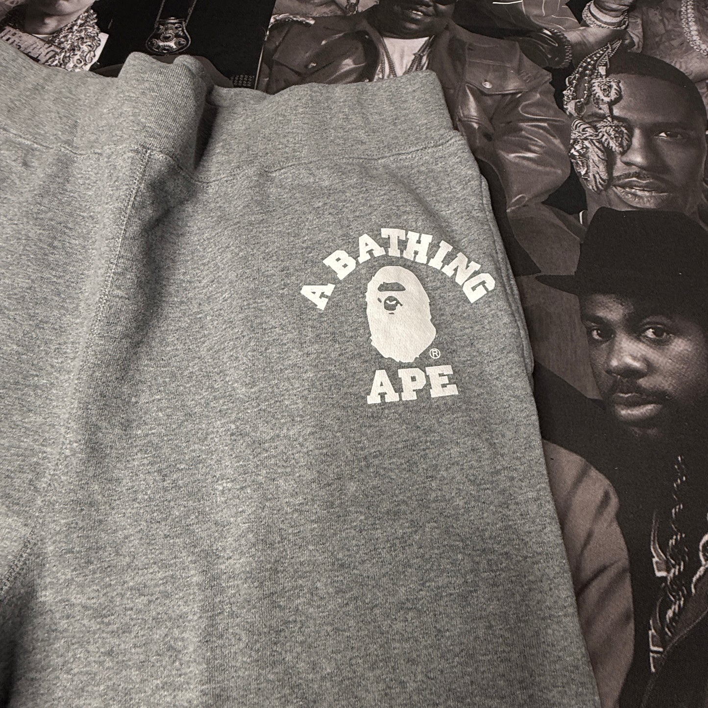 A Bathing Ape College Slim Sweat Pant SZ XL Heather Grey
