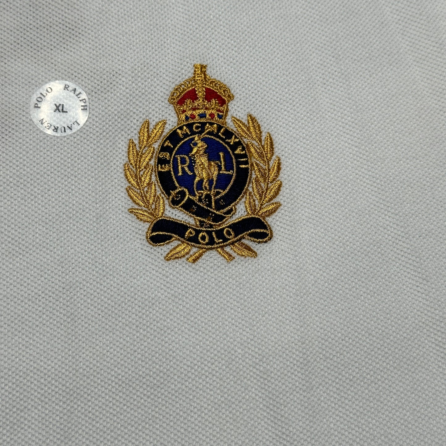 Polo Ralph Lauren Custom Slim Fit Triple Pony Crest Polo White SZ XL 710935534001