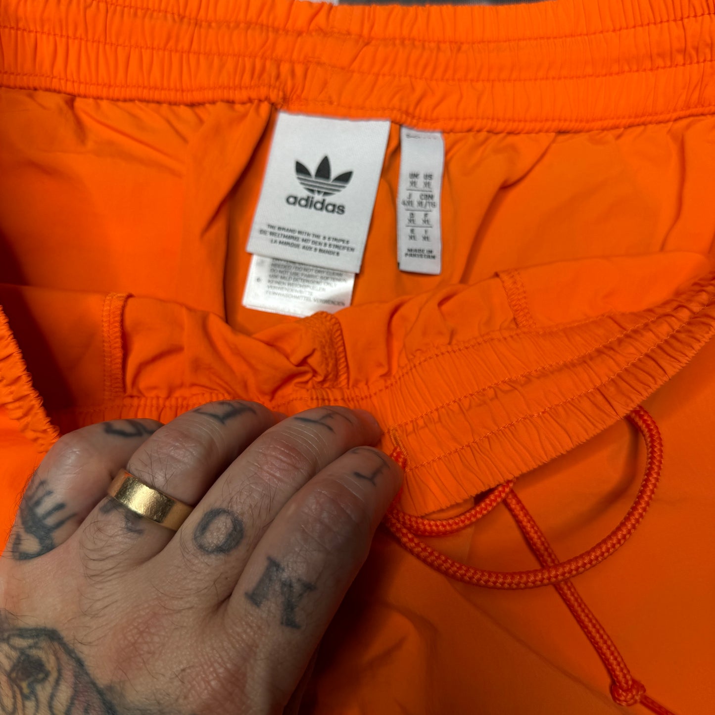 Adidas Originals Sprinter 3 Stripe Trefoil Men’s Orange XL Shorts Sportswear