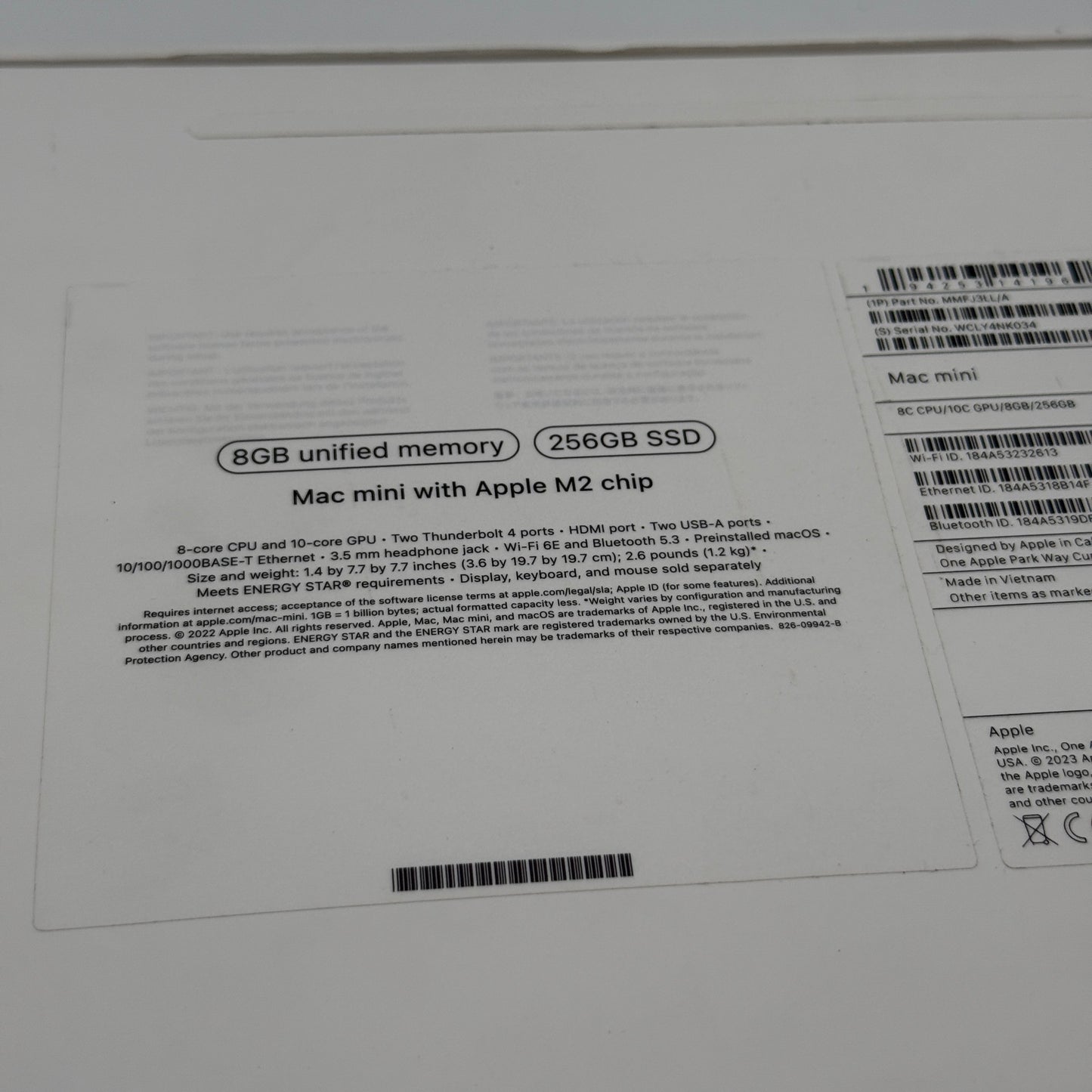 Apple Mac Mini M2 8GB 256GB SSD Silver Used With Box