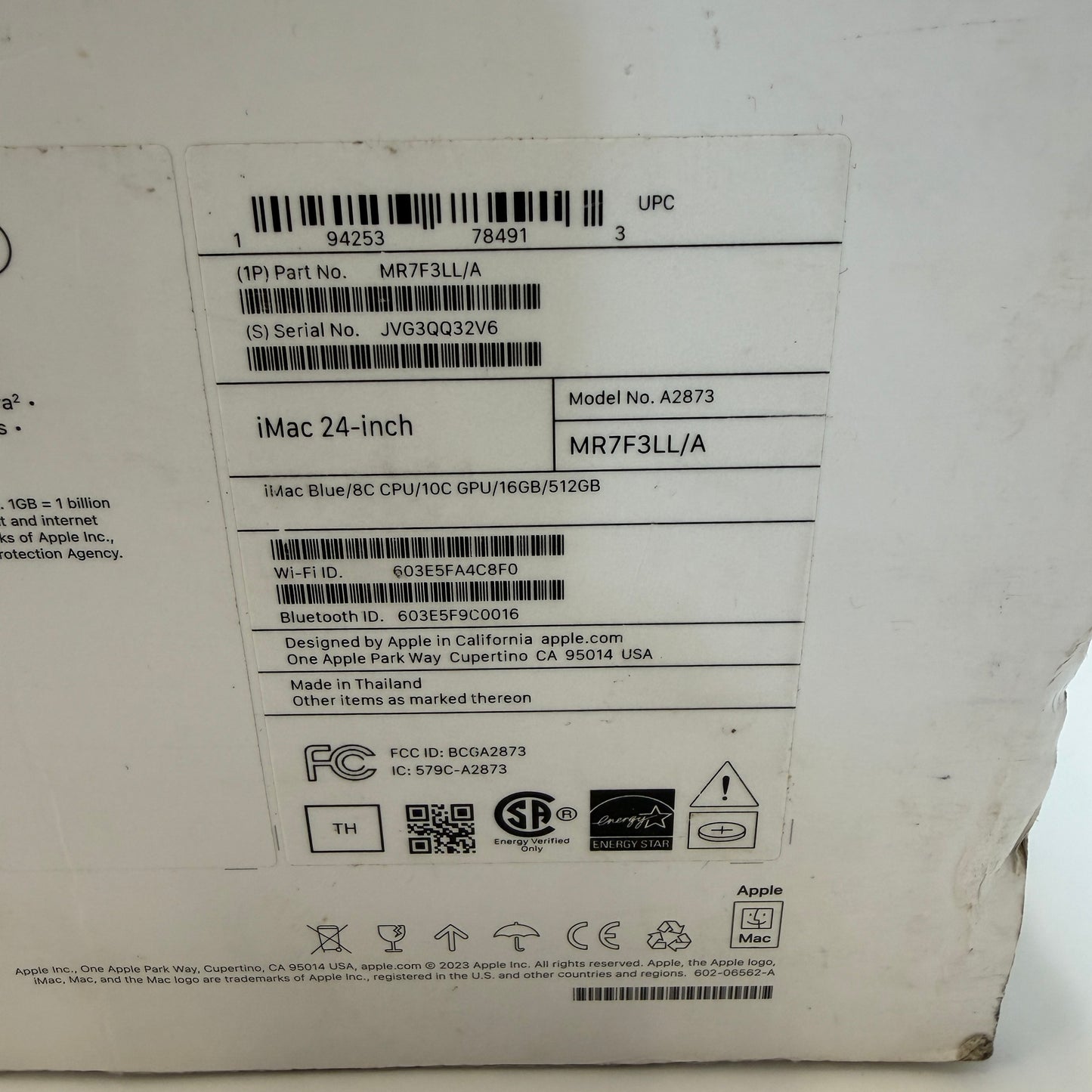 Apple iMac 24" M3 A2873 16GB 512GB SSD Blue Used With Box