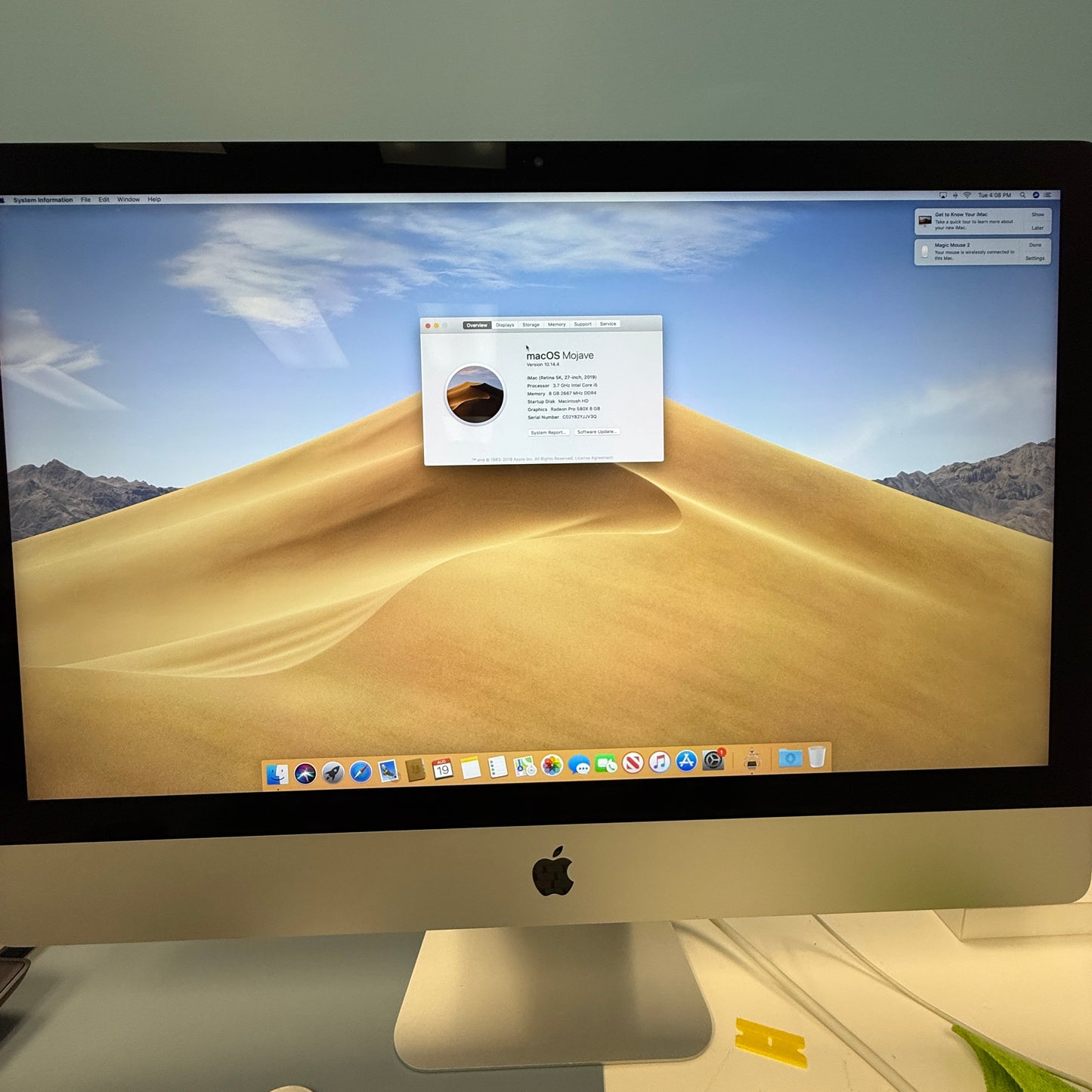 Apple iMac 27-Inch 5k Retina 2019 - 2TB SSD, Core i5, Wireless Keyboard/Mouse Chipped Screen