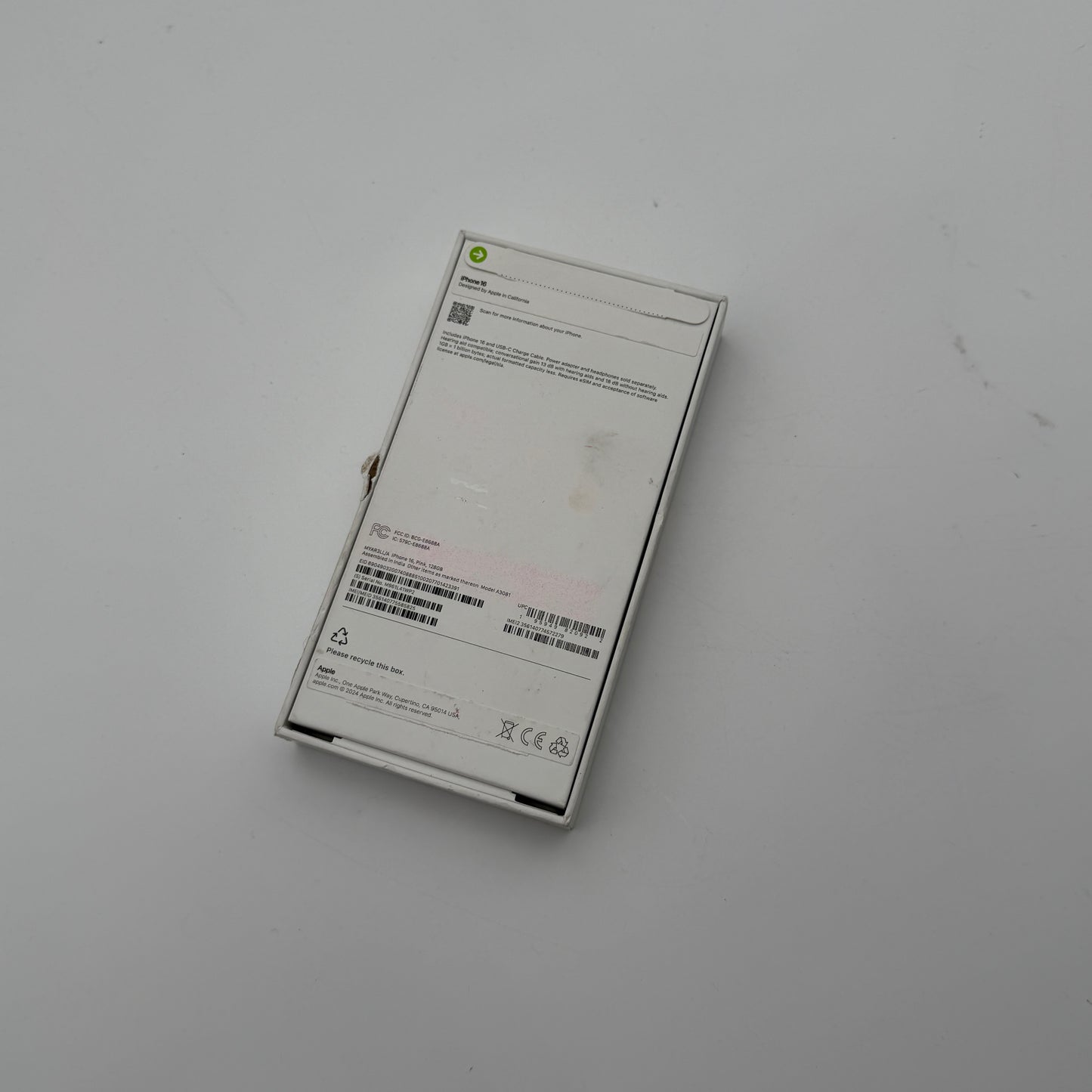Apple iPhone 16 128GB Pink AT&T New Open Box 0 Cycle Count