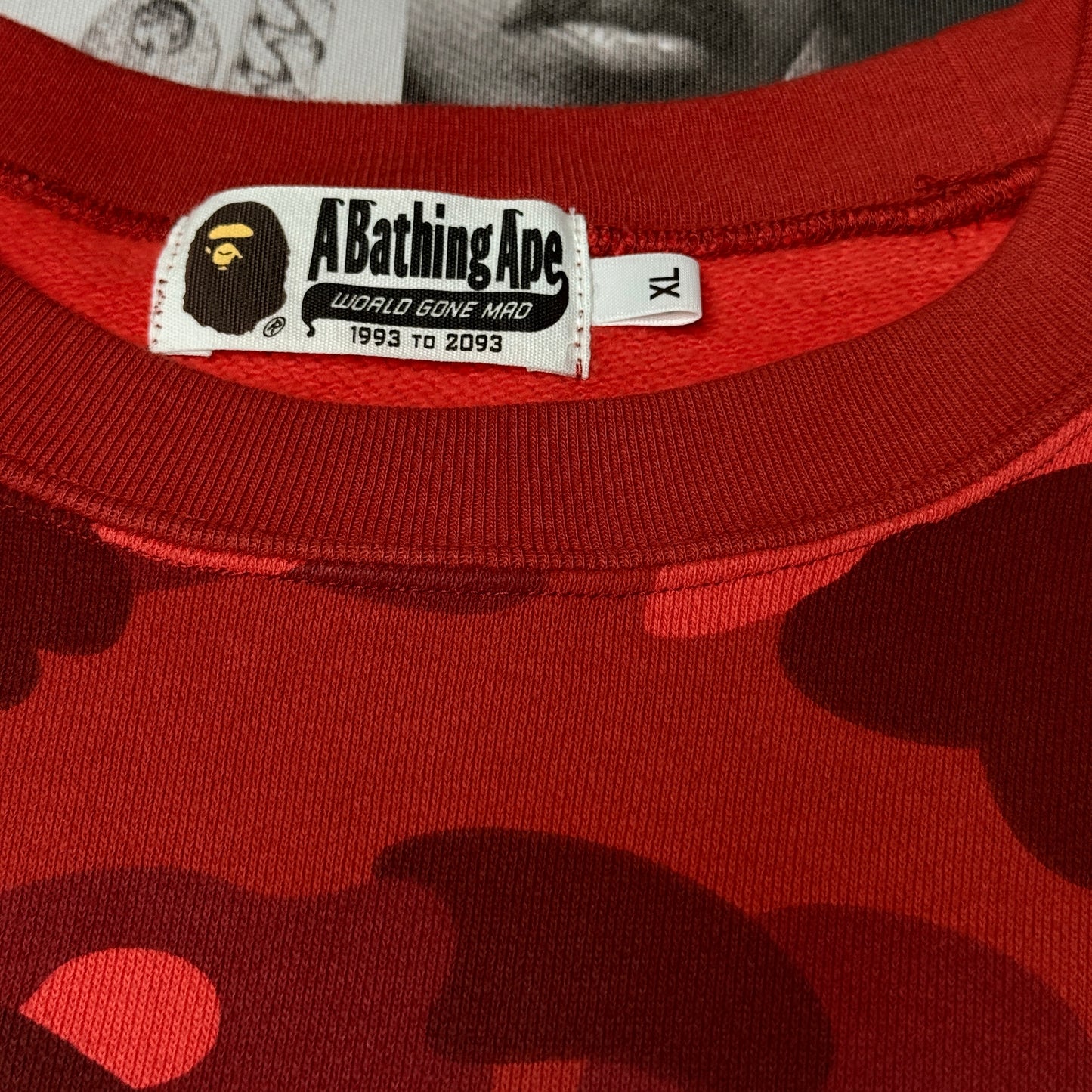 BAPE A Bathing Ape Color Camo Ape Head Red Crewneck (2017) sz XL