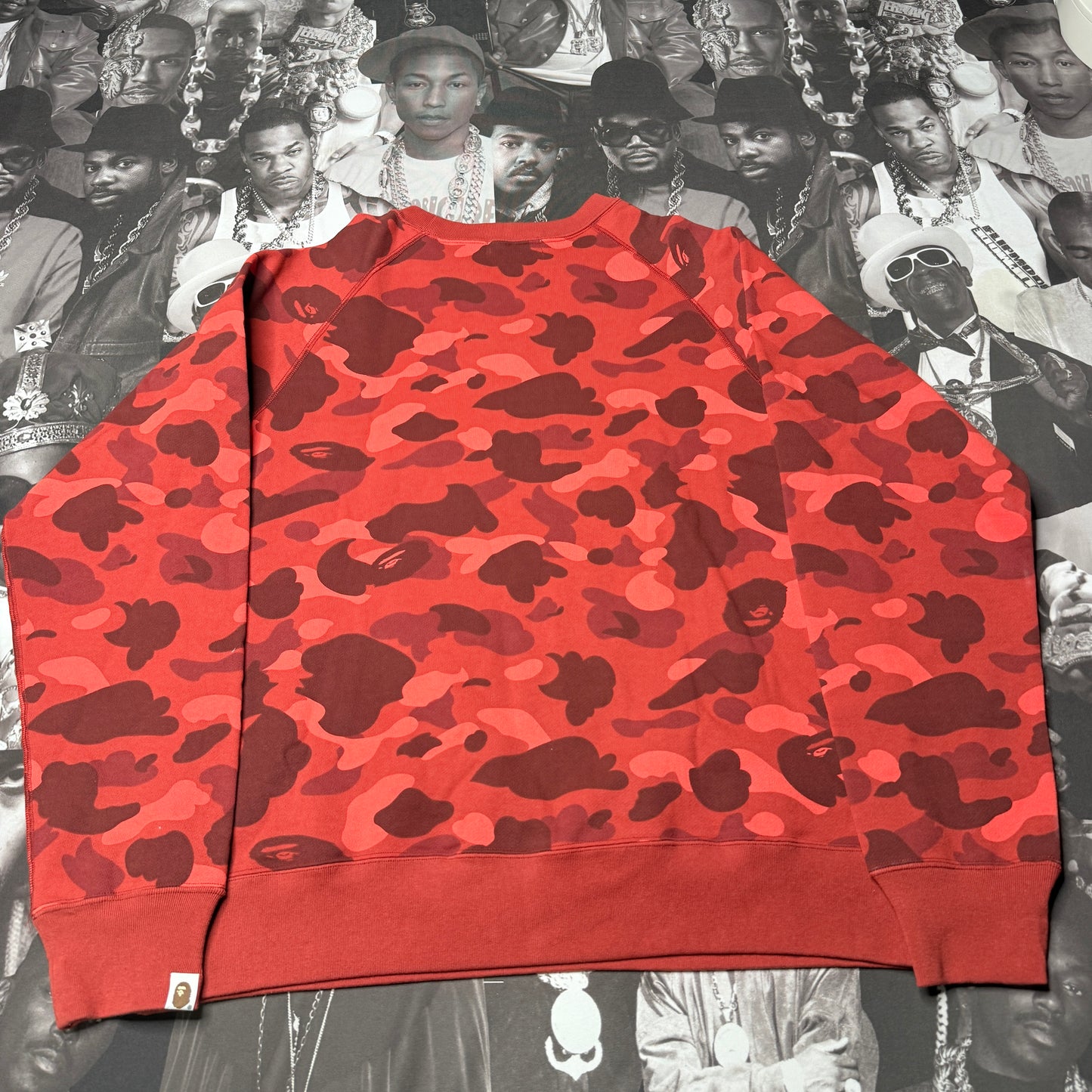 BAPE A Bathing Ape Color Camo Ape Head Red Crewneck (2017) sz XL