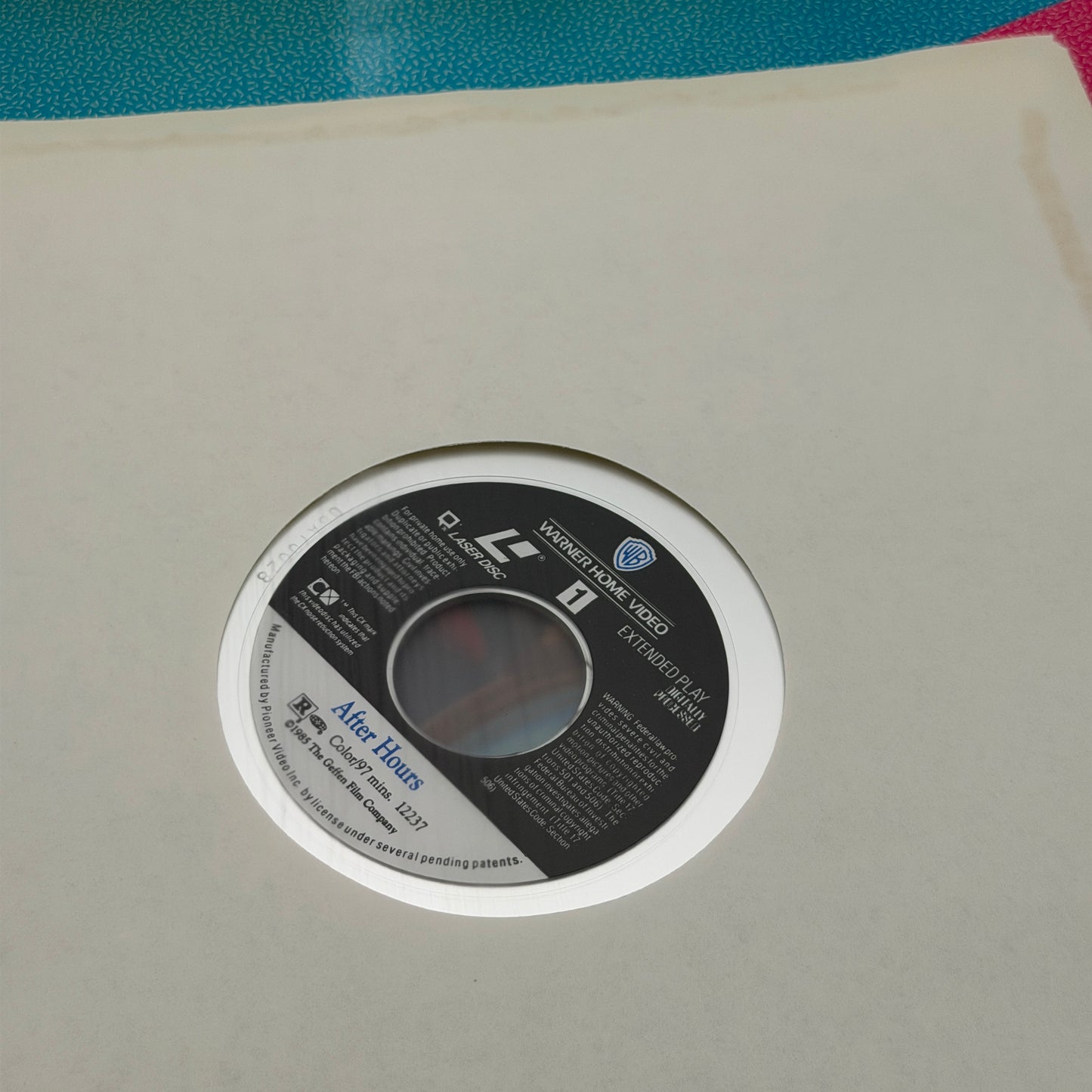 After Hours Laserdisc DVD Disc Silver Used