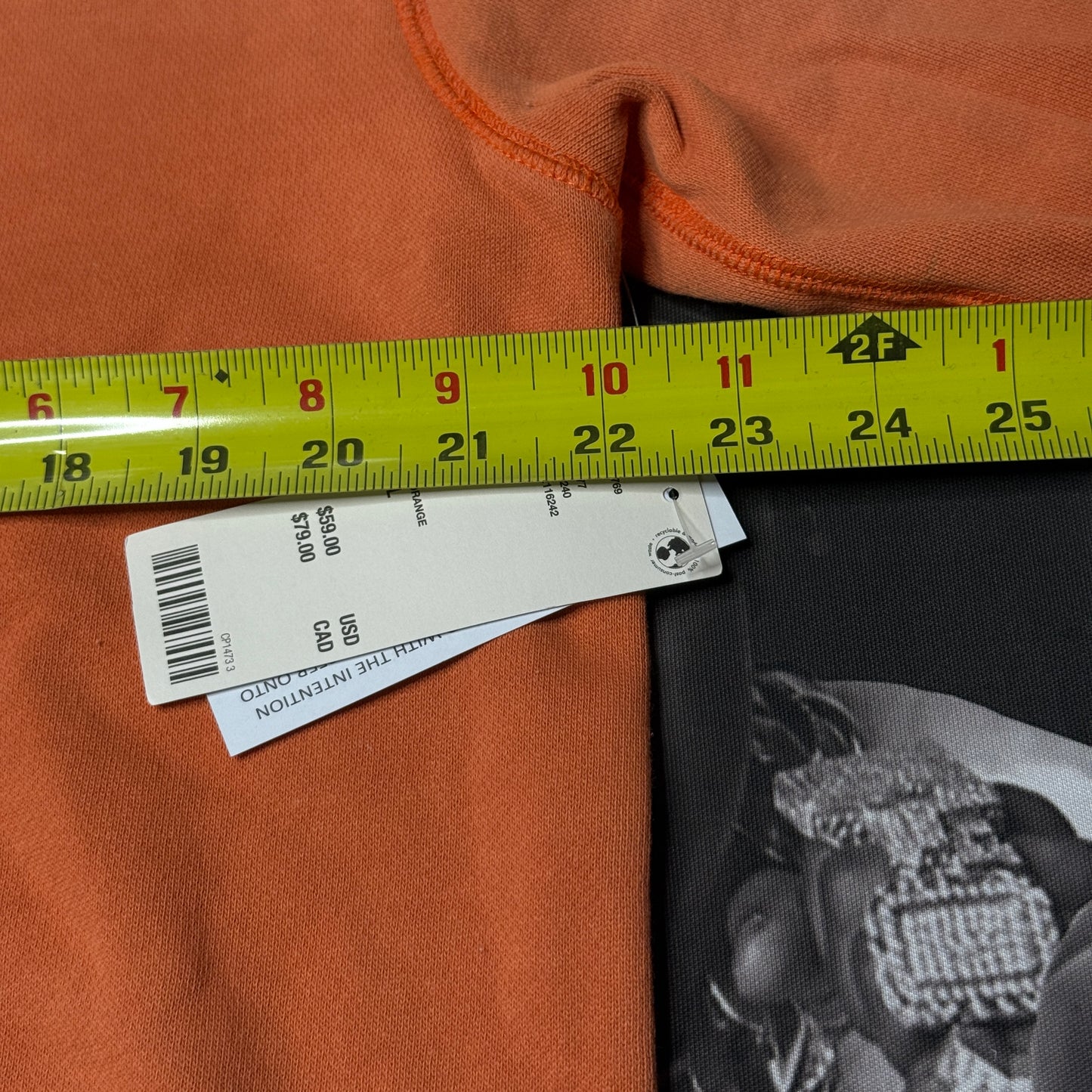NWT BDG Bonfire Cropped Pullover Hoodie Sweatshirt Orange