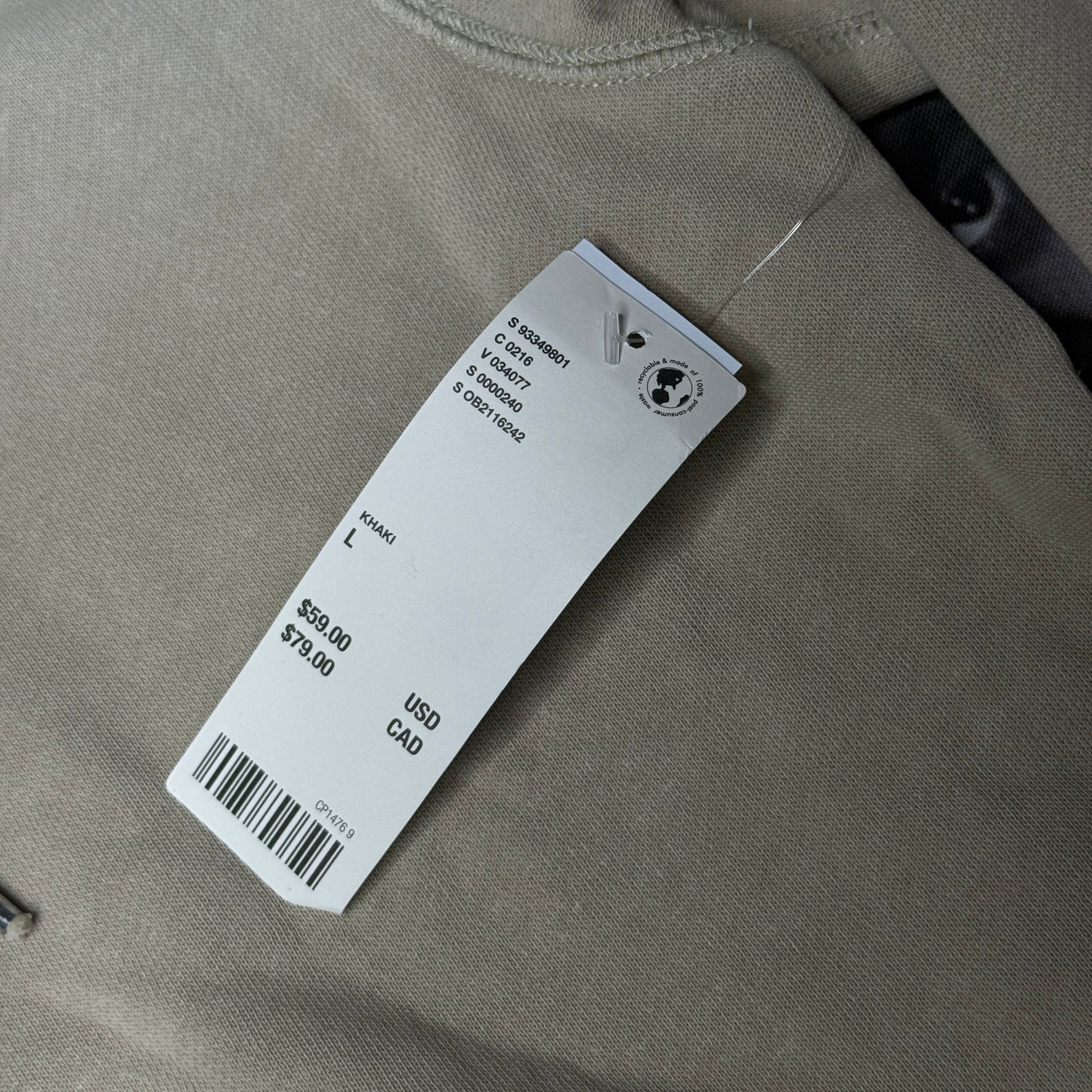 NWT BDG Bonfire Cropped Pullover Hoodie Sweatshirt Khaki