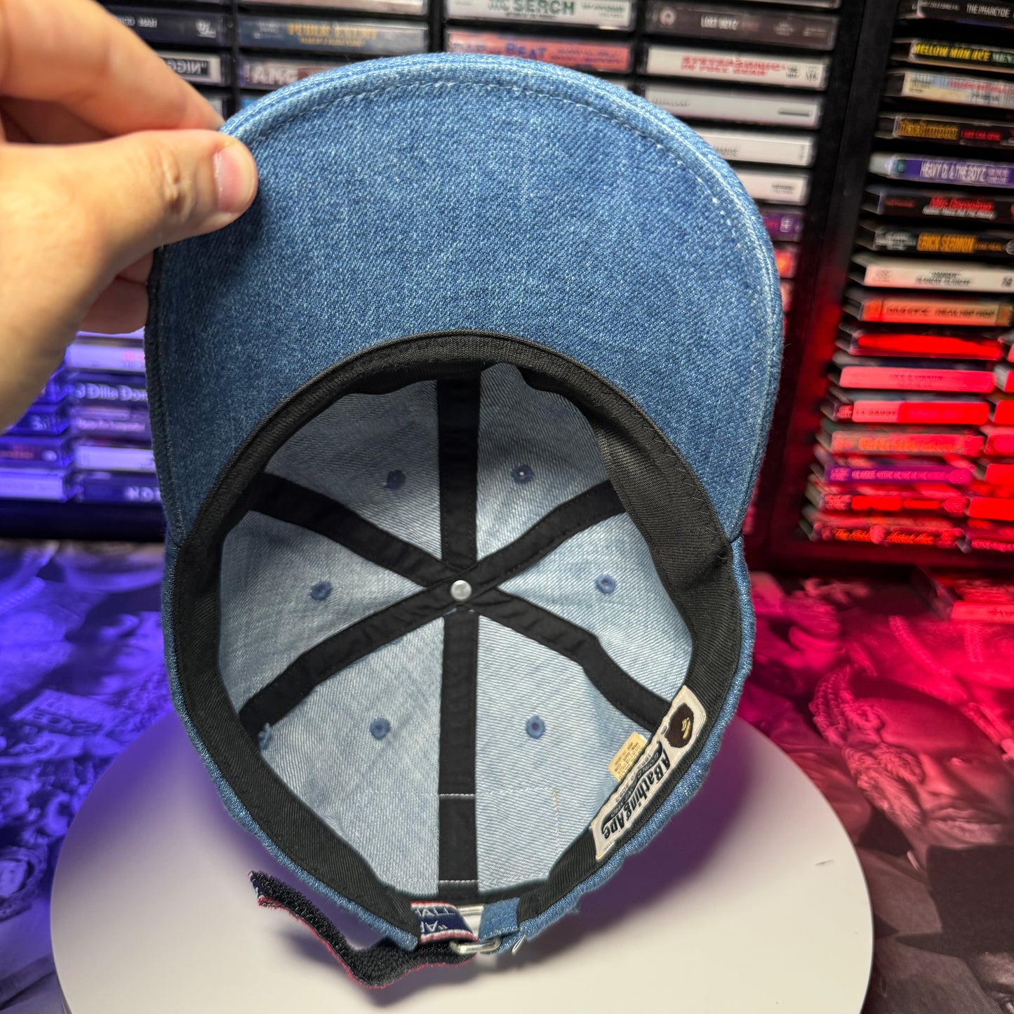 Bape Shark Denim Panel Strap Back Cap
