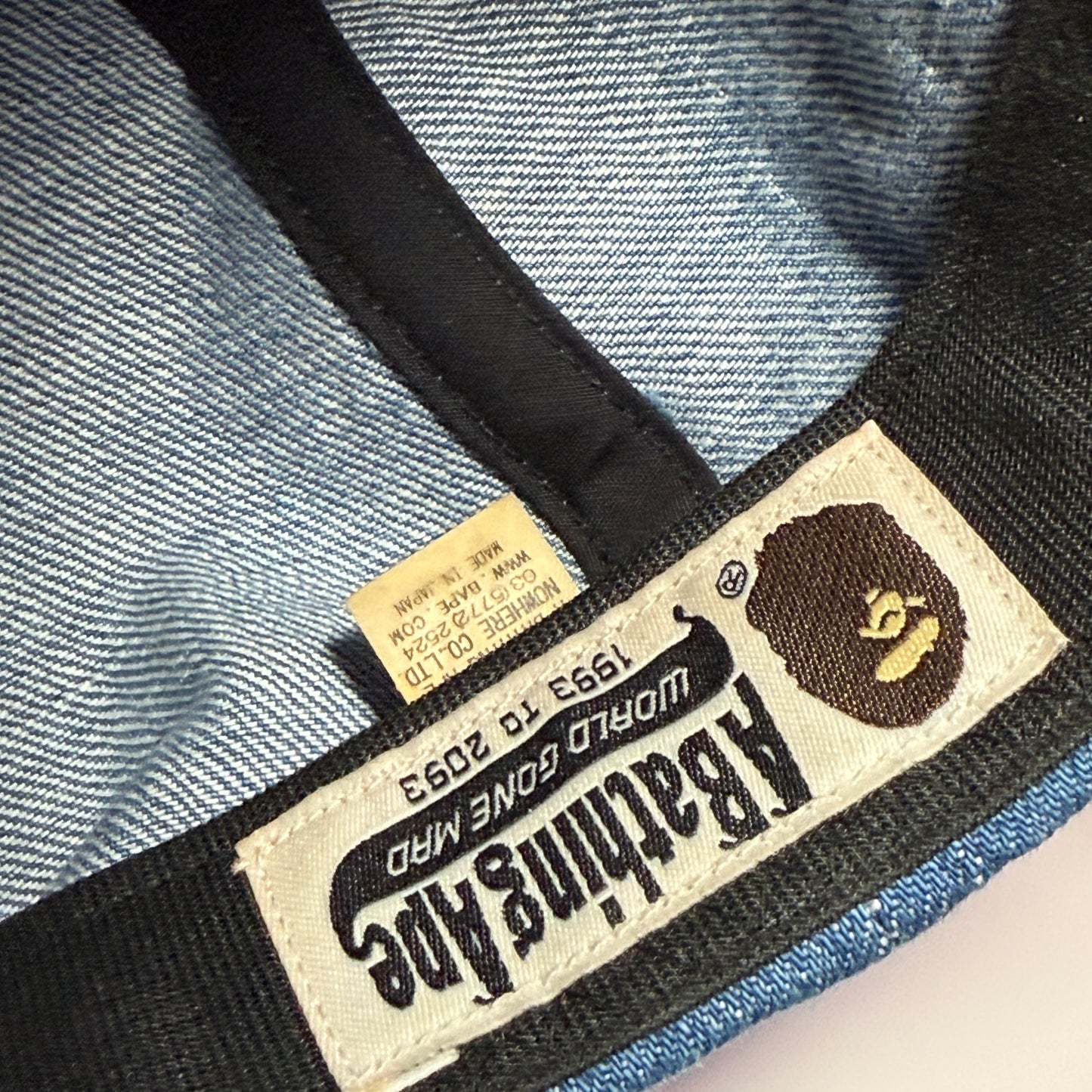 Bape Shark Denim Panel Strap Back Cap