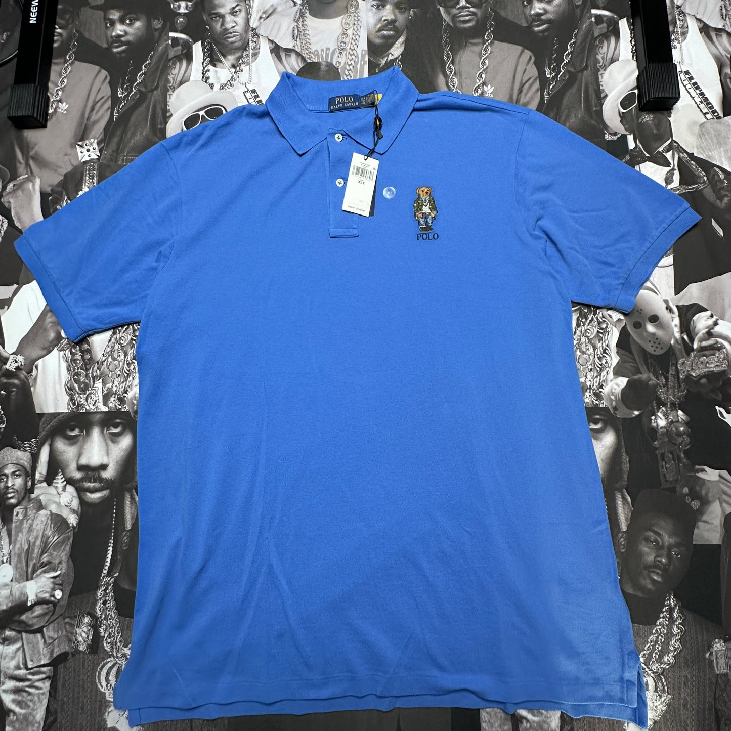 Big & Tall Polo Ralph Lauren Polo Bear Polo Shirt New England Heritage Blue SZ XLT 711853312008