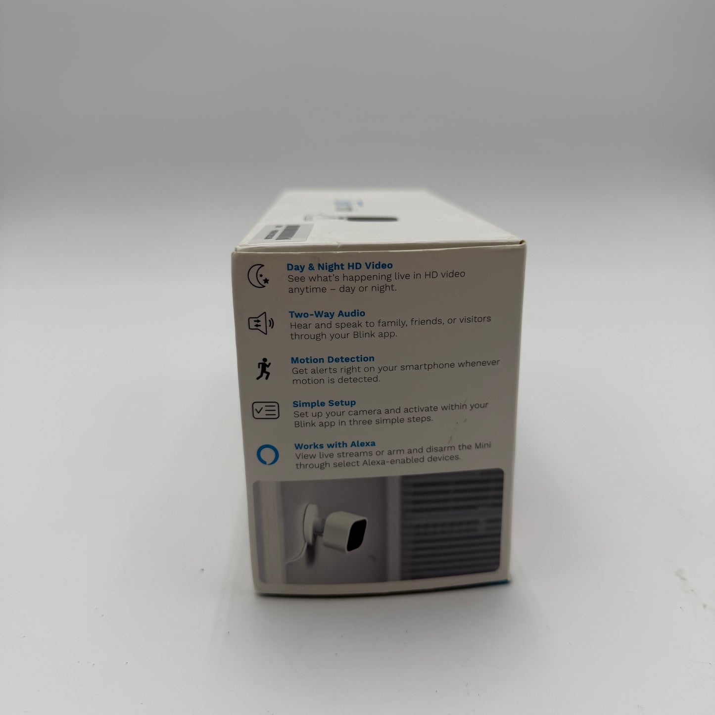 Blink Mini Indoor 1080p Wireless Security Camera White Used With Box