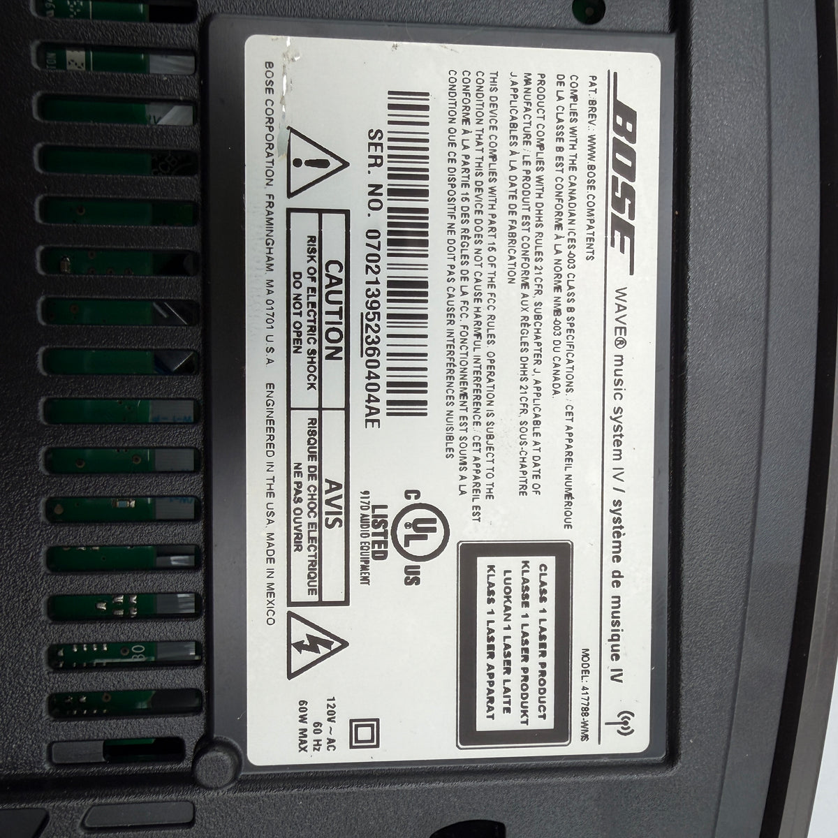 Bose Wave Music System IV CD Player AM/FM Radio with Remote 417788-WMS