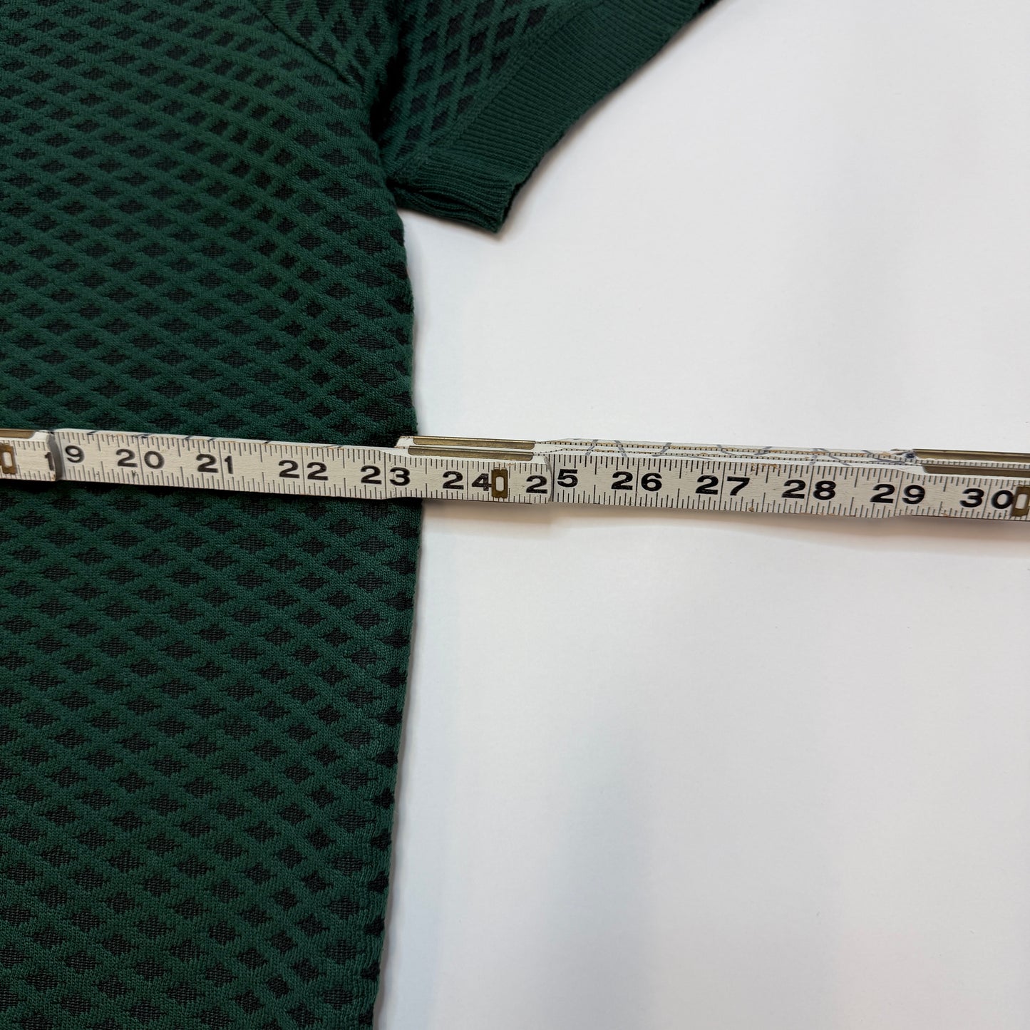 Buffalo David Bitton Knit Short Sleeve Button Down Shirt Green XL Used