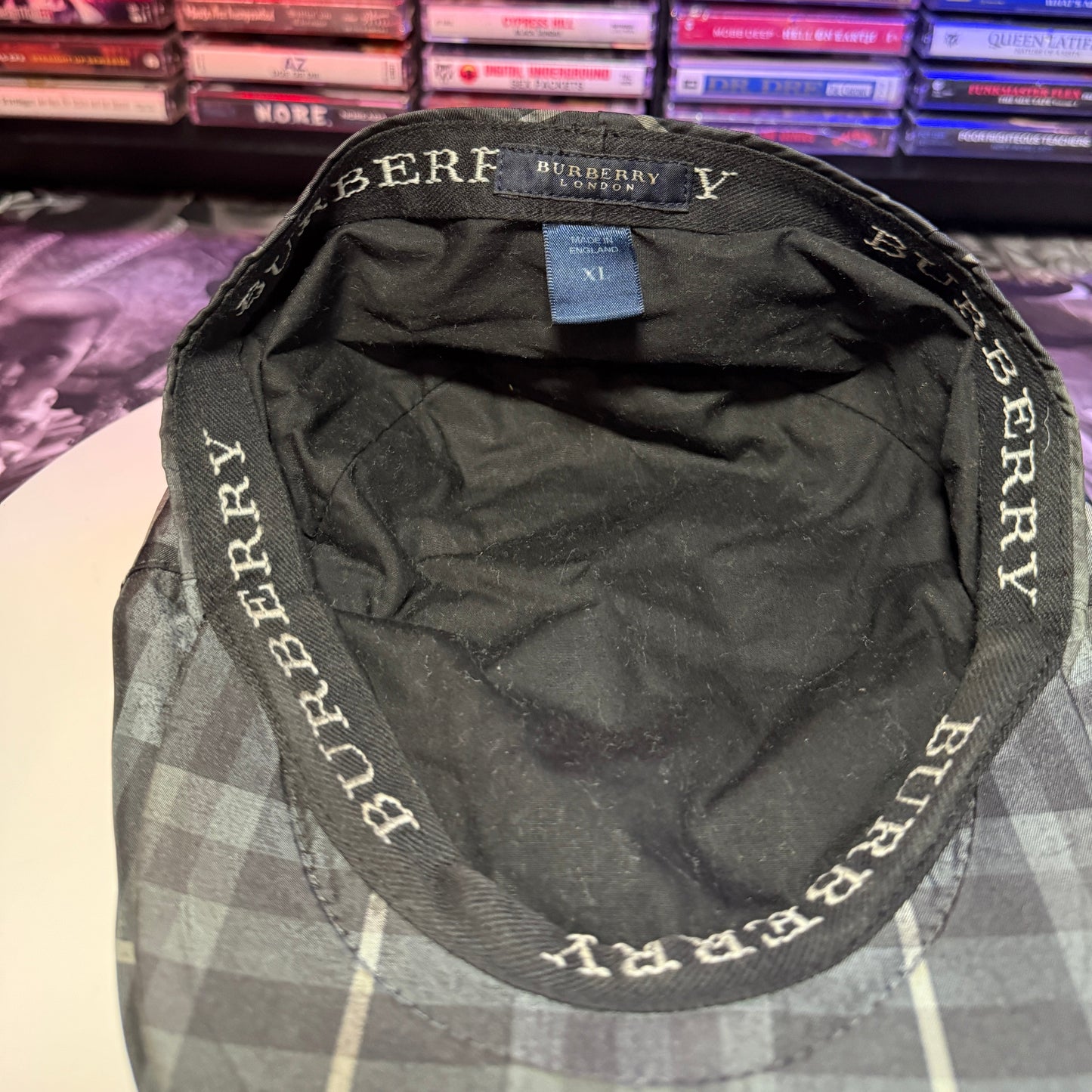 Burberry Newsboy Beret Flatcap Shelby Hat Grey Nova SZ XL