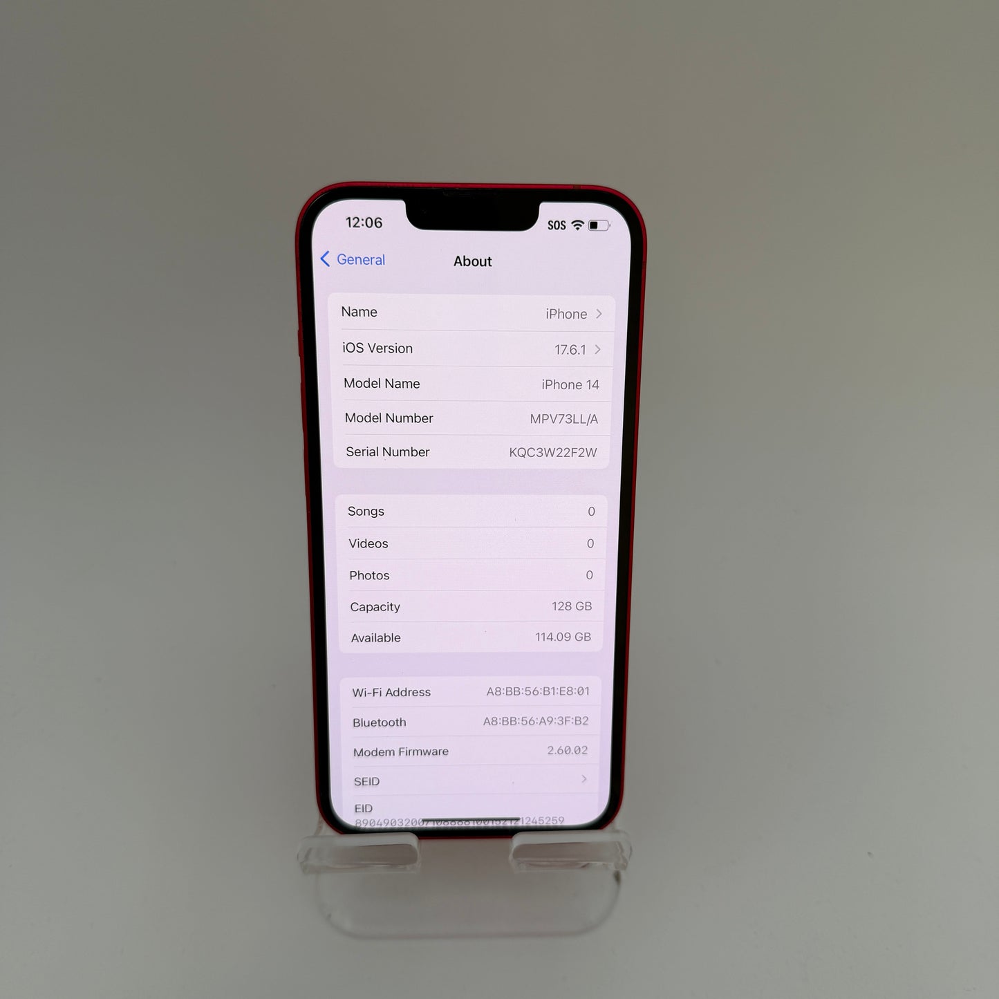 Apple iPhone 14 128GB Product Red AT&T Clean IMEI
