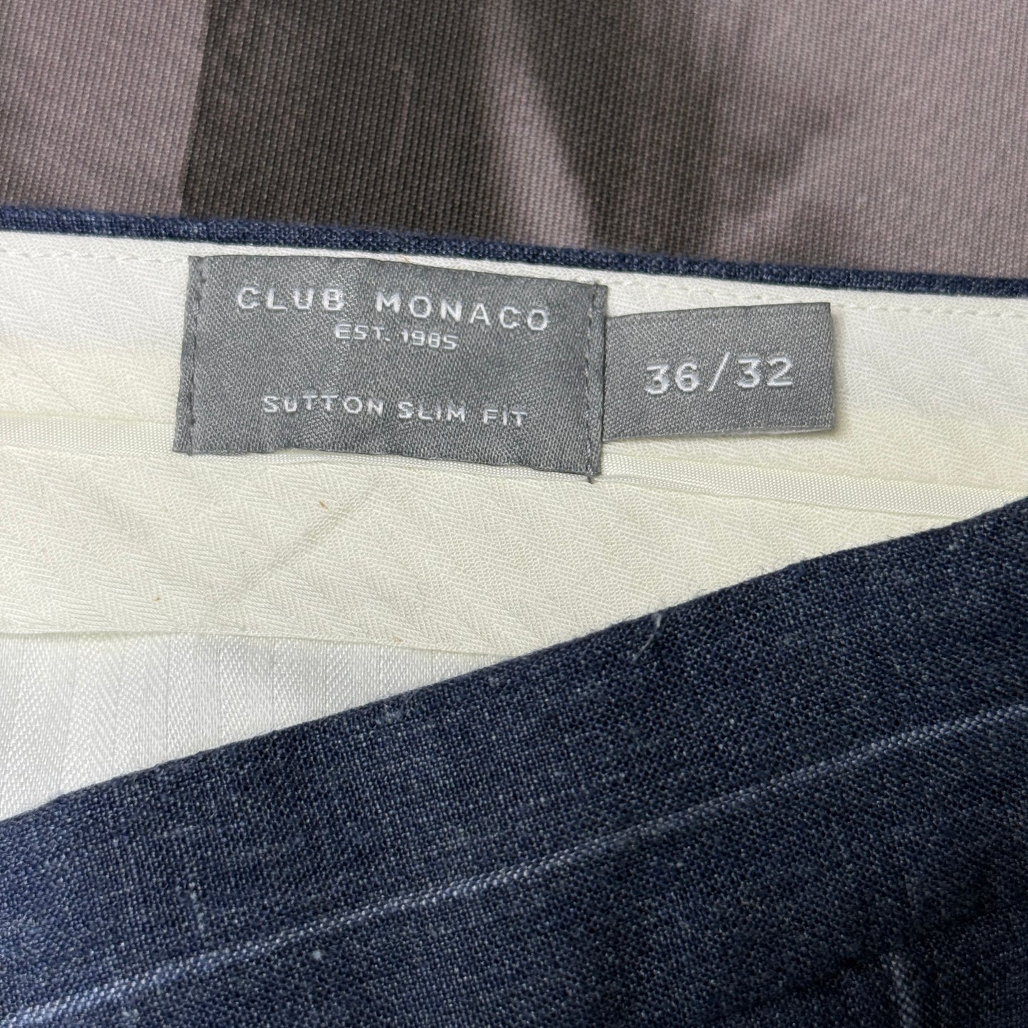 Club Monaco Sutton Slim Fit Striped Pant 36 x 32