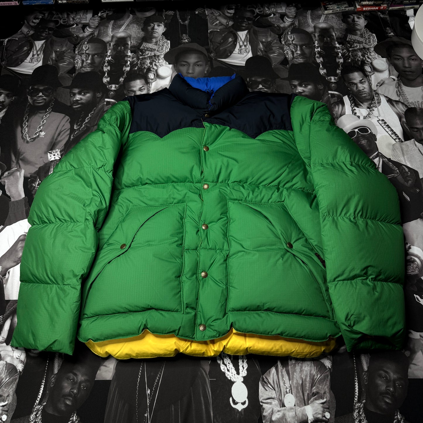NWT Polo Ralph Lauren Color-Blocked Down Western Jacket XXL Green/Navy XXL