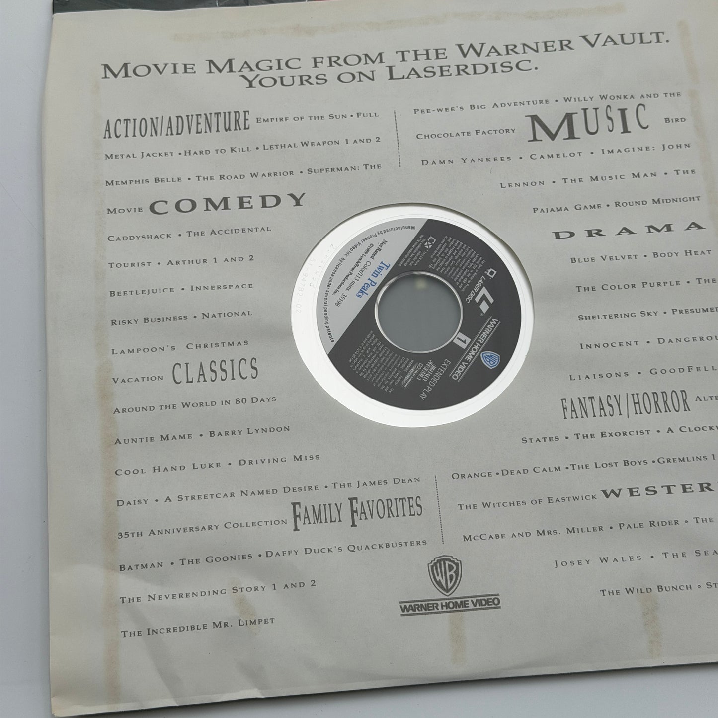 Twin Peaks Series Premiere Laserdisc