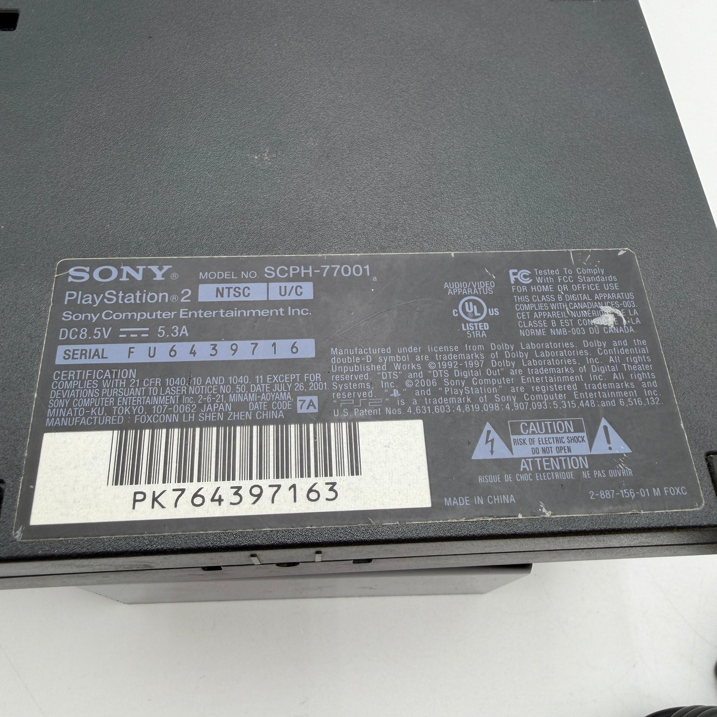 Sony PlayStation 2 Slim SCPH-77001 Black Used Condition With Cables Tested