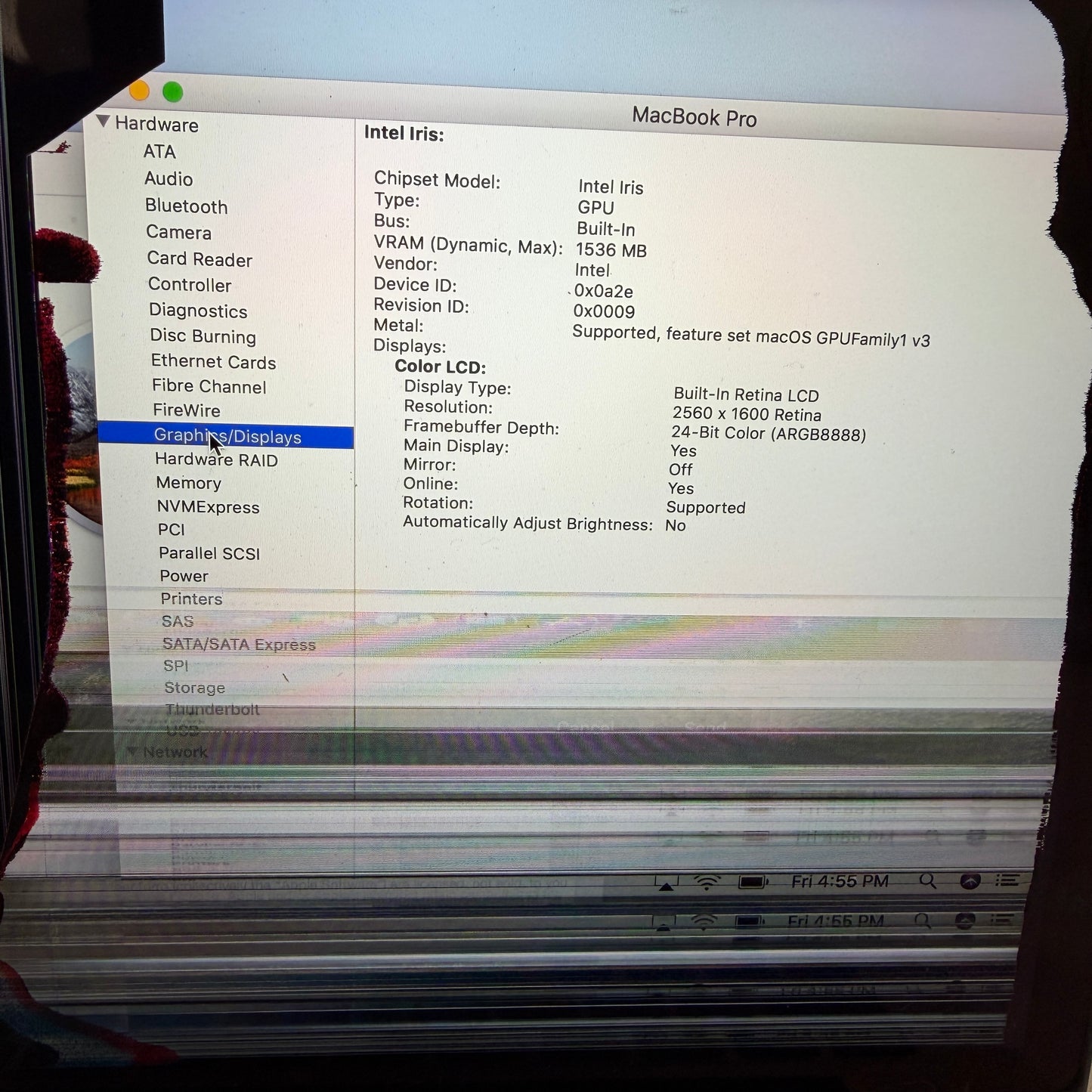 Apple MacBook Pro 13" A1502 2014 Core i5 8GB 128GB Broken Silver
