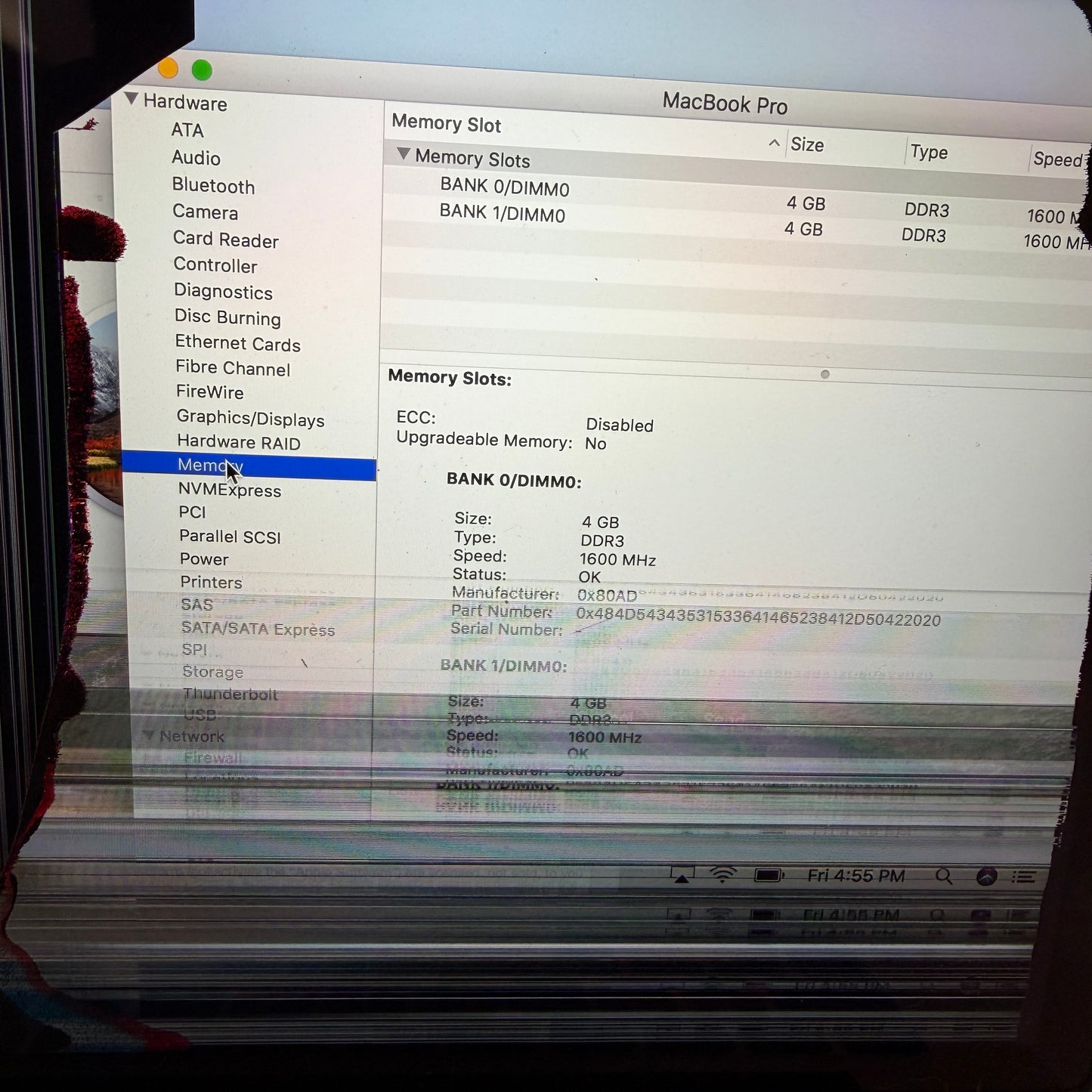 Apple MacBook Pro 13" A1502 2014 Core i5 8GB 128GB Broken Silver