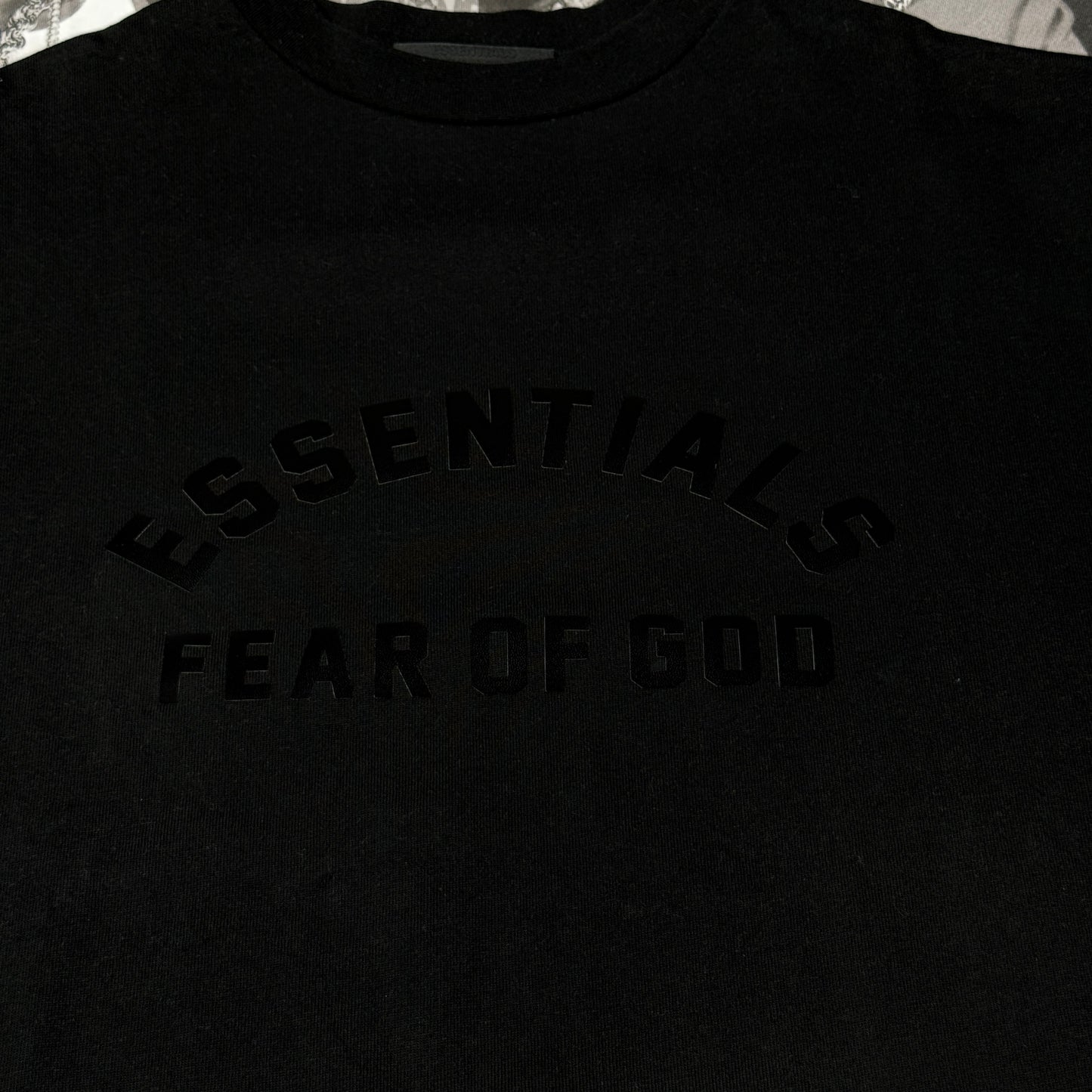 Fear Of God Essential Jet Black Oversized Fit Heavyweight Tee Medium