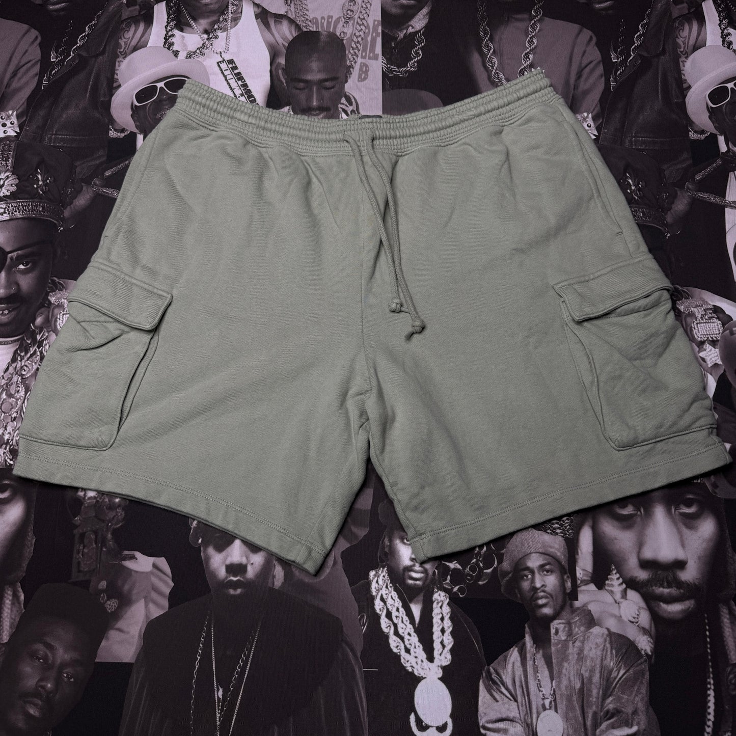 GAP Cotton Cargo Sweat Shorts Sage Green Size Large