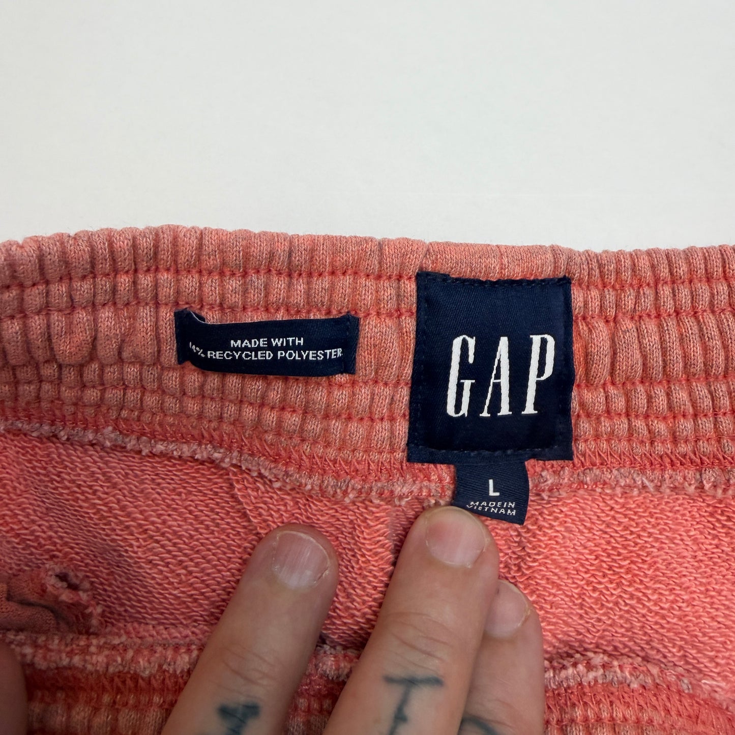 GAP Garment-Washed Fleece Sweat Shorts Orange Large Used