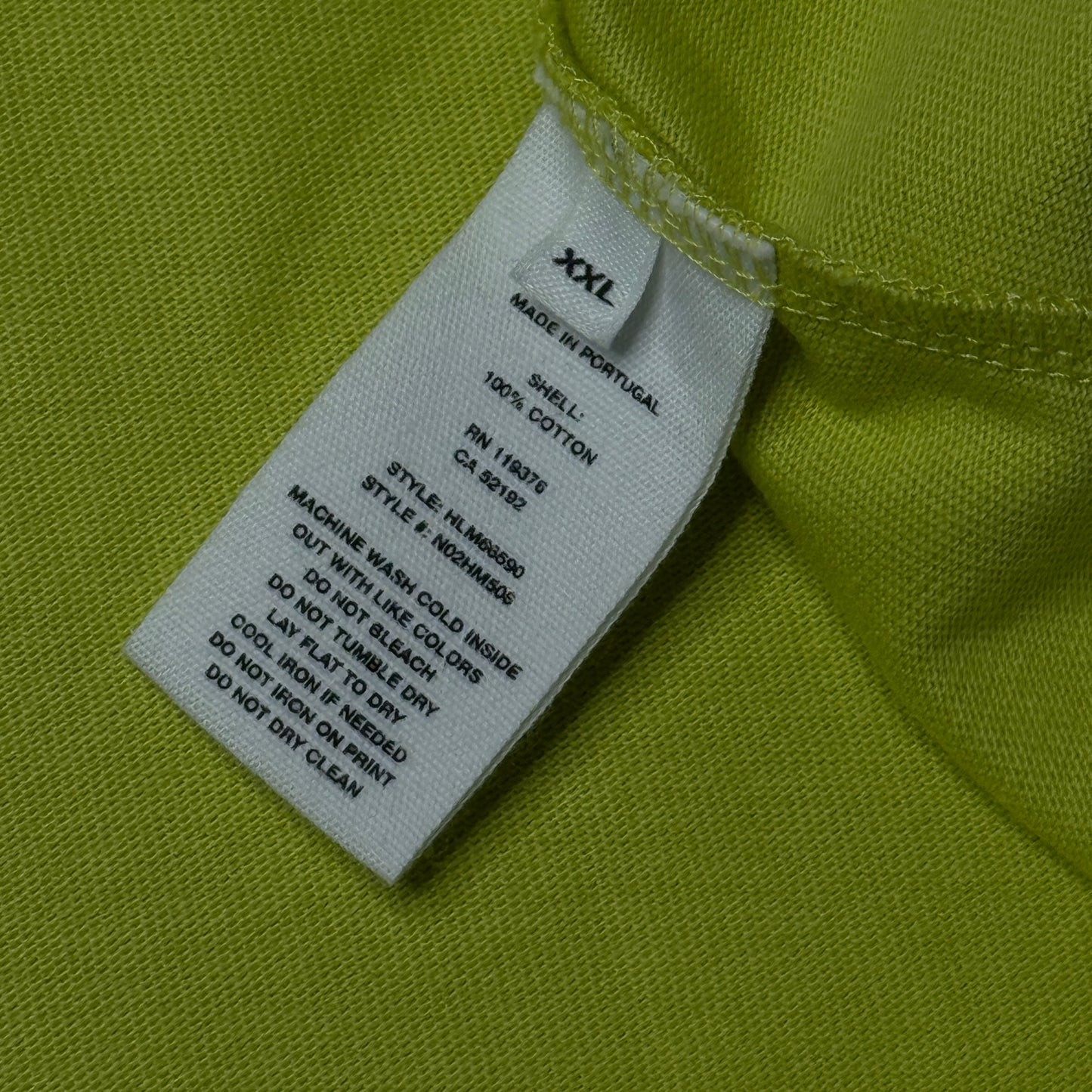 Helmut Lang Core Tee Yellow Short sleeve XXL