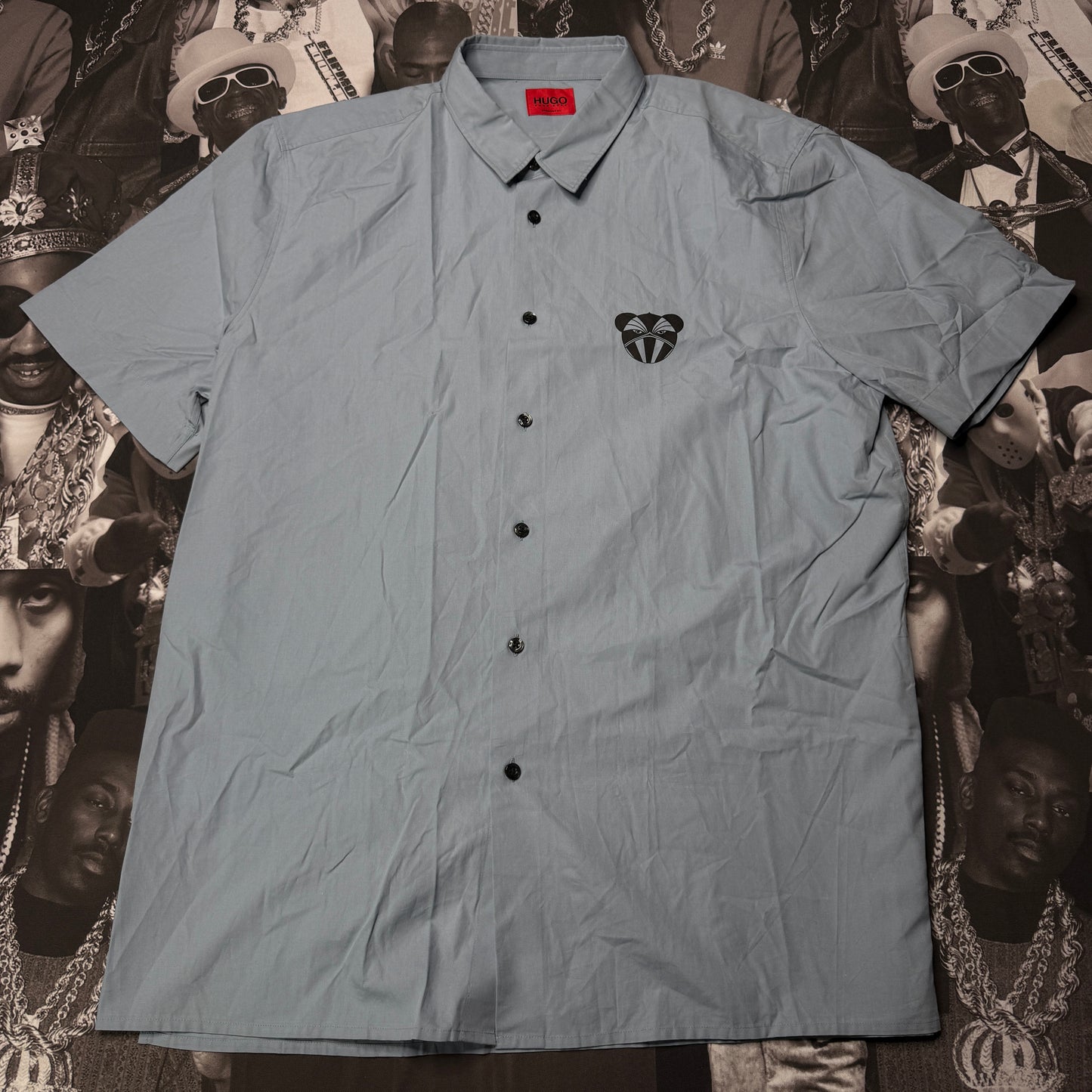 Hugo Boss Short Sleeve Button Down Shirt Blue XXL