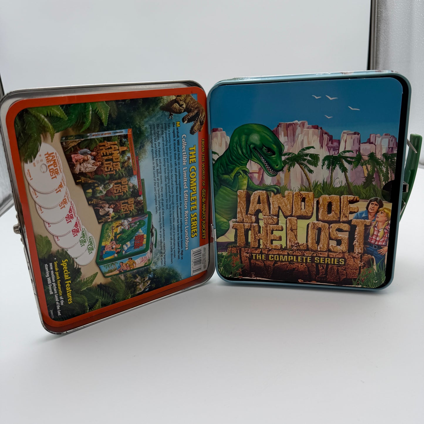 Sid and Marty Krofft Land of the Lost Lunchbox with Seasons 1-3 DVDs - Green - Collectible