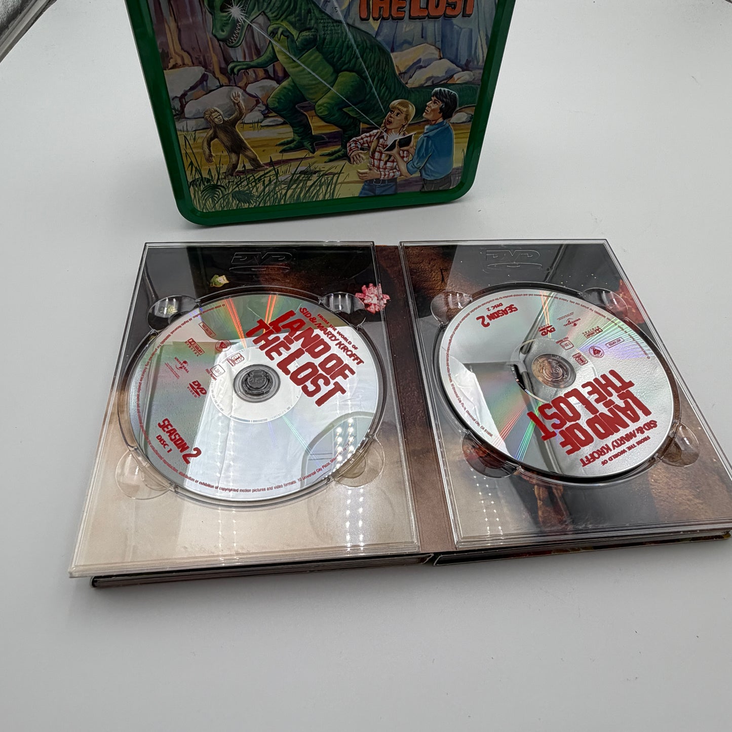 Sid and Marty Krofft Land of the Lost Lunchbox with Seasons 1-3 DVDs - Green - Collectible