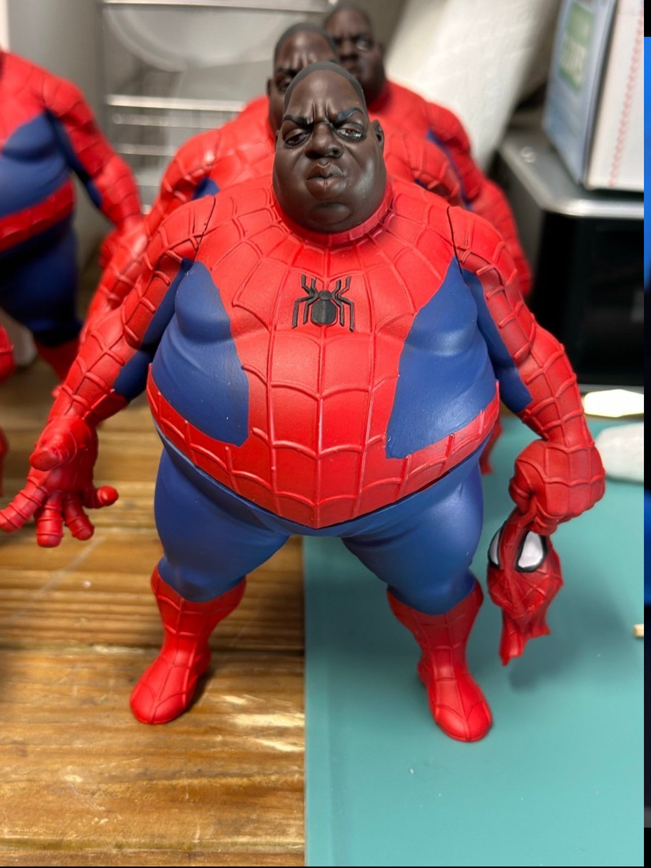 Spider Biggie Notorious B.I.G. Figure in Spider Man Suit custom Toy WynwoodSocialClub